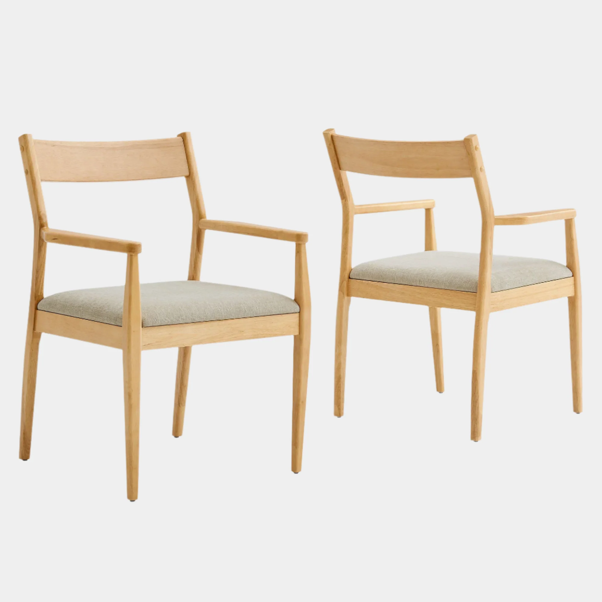 Solara Vegan Leather Wood Dining Armchairs Set of 2 - Image 11