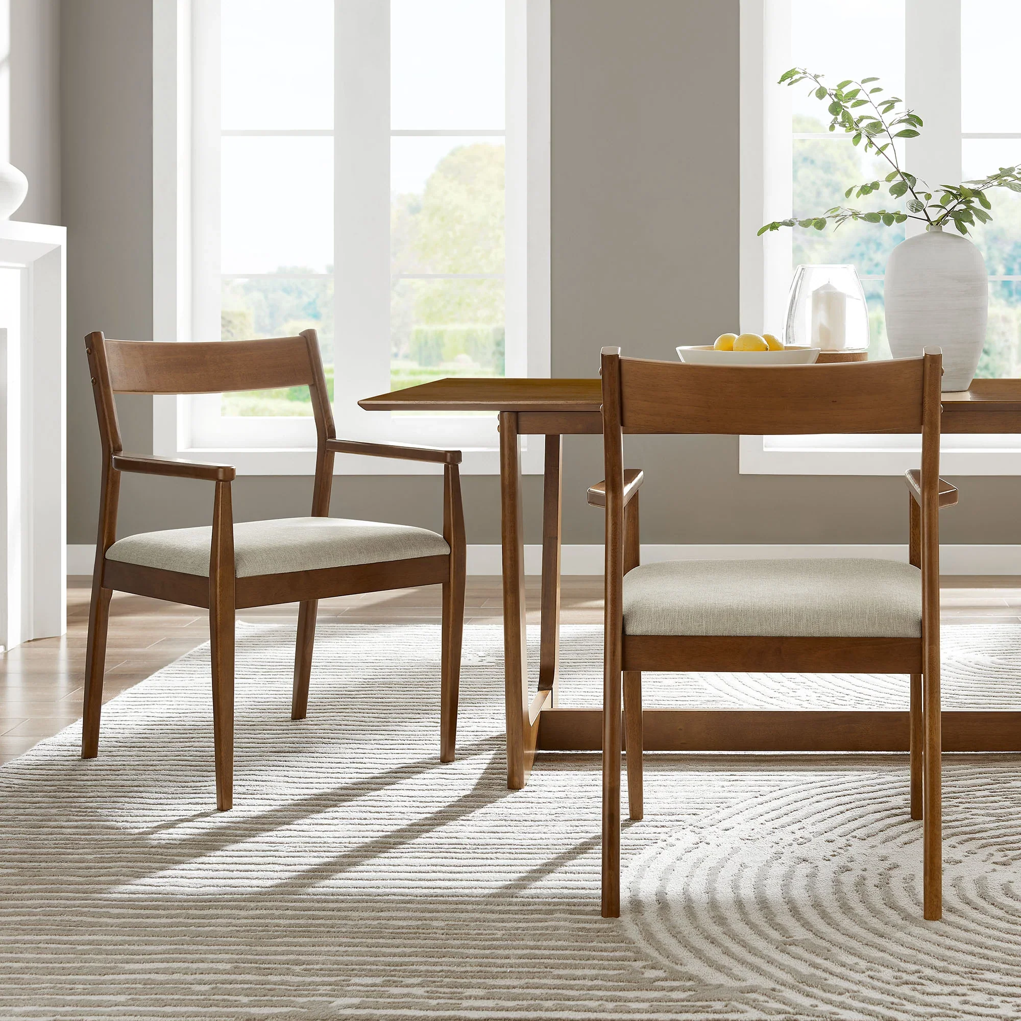 Solara Vegan Leather Wood Dining Armchairs Set of 2 - Image 22