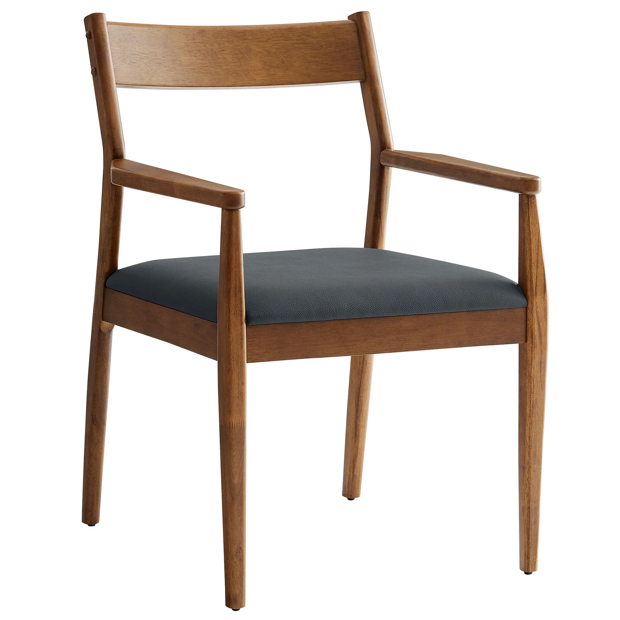 Solara Vegan Leather Wood Dining Armchairs Set of 2 - Image 4