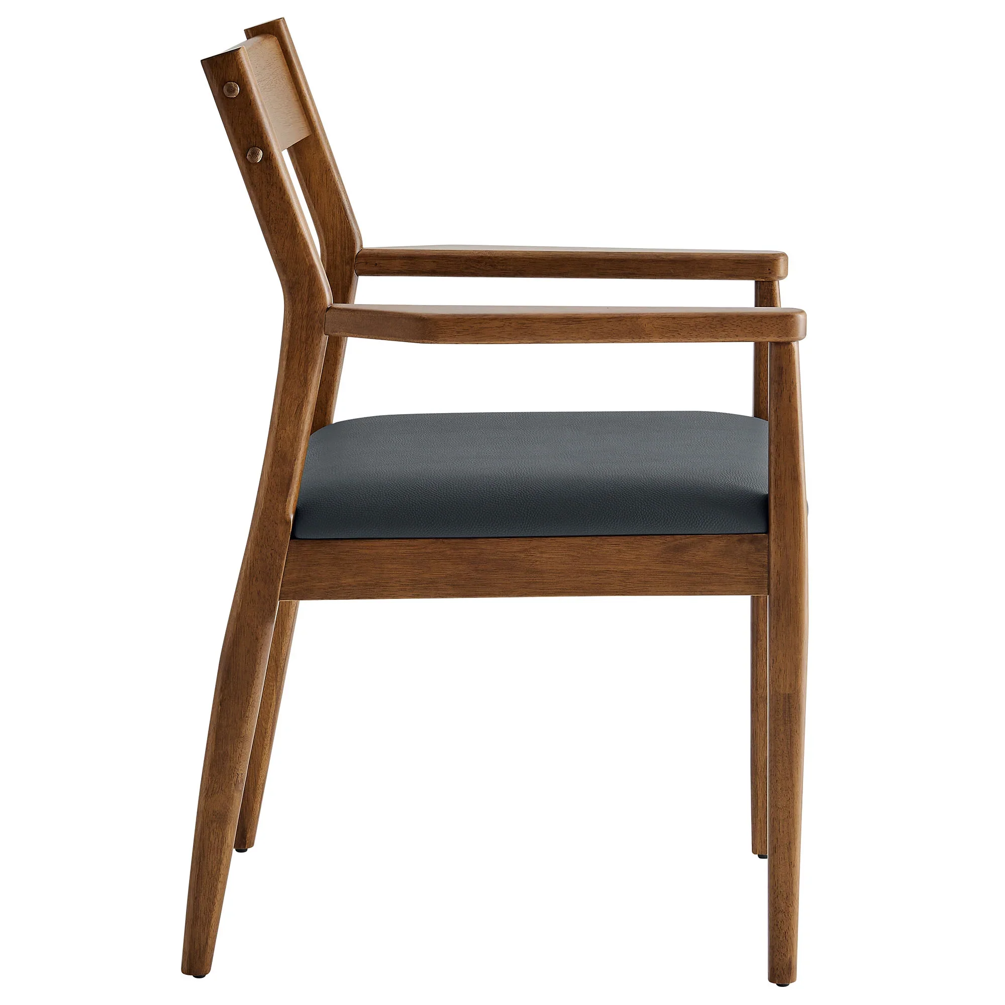 Solara Vegan Leather Wood Dining Armchairs Set of 2 - Image 5