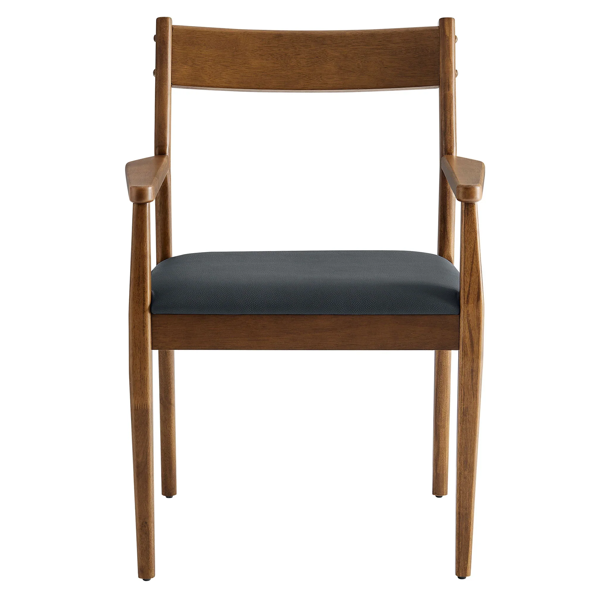 Solara Vegan Leather Wood Dining Armchairs Set of 2 - Image 7