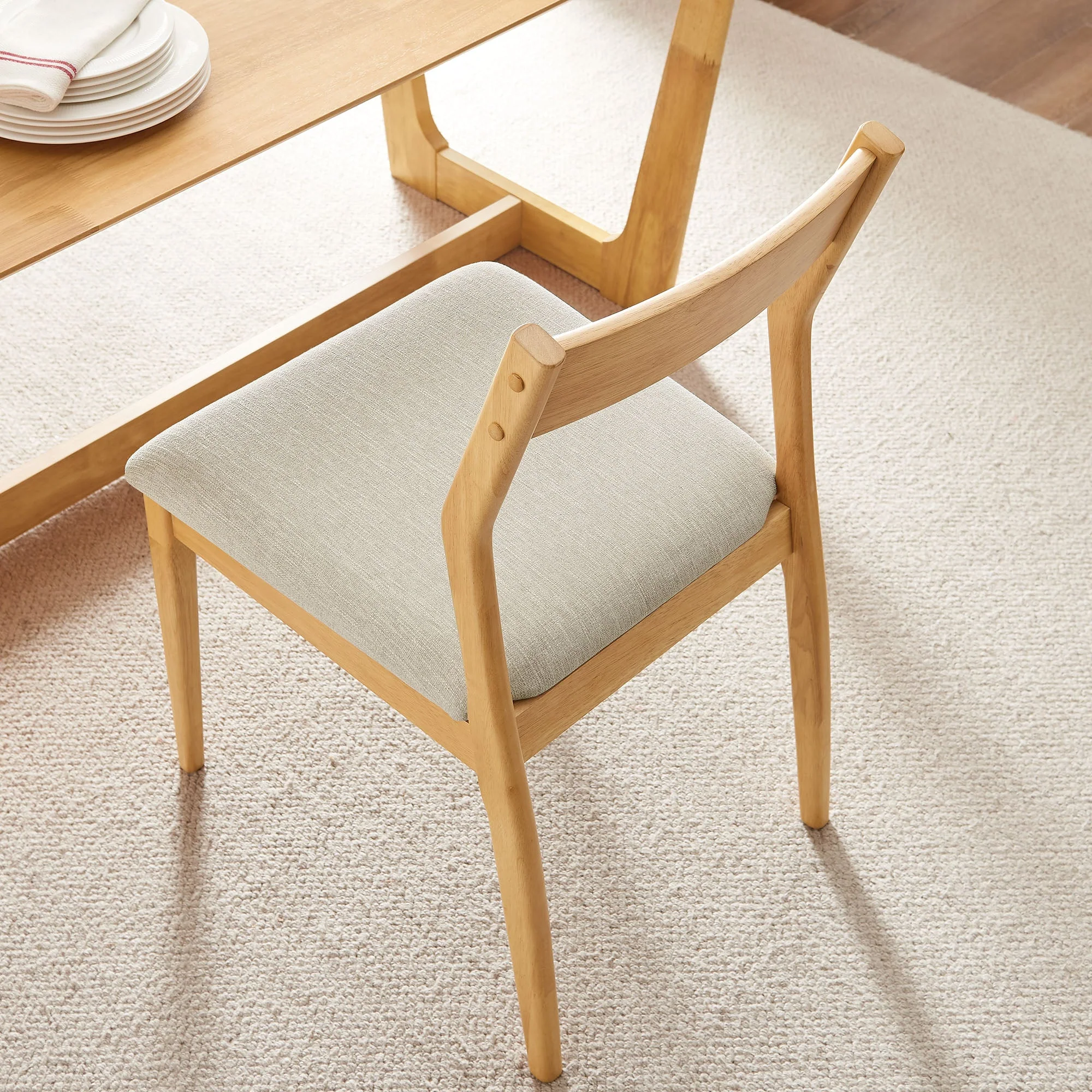 Solara Vegan Leather Wood Dining Side Chairs Set of 2 - Image 13