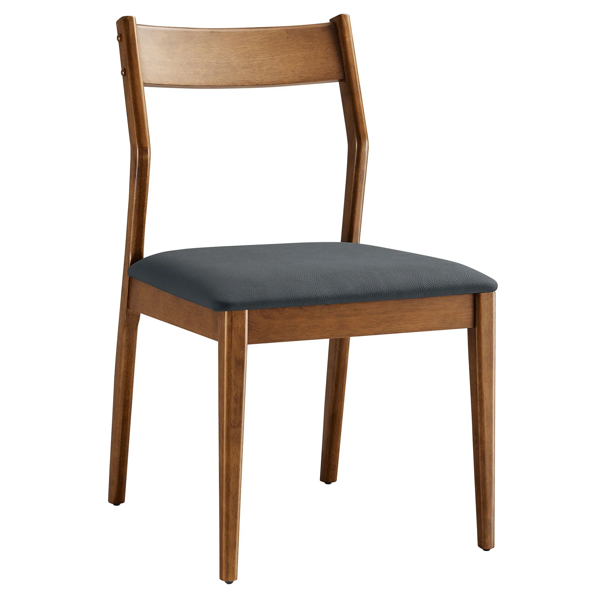 Solara Vegan Leather Wood Dining Side Chairs Set of 2 - Image 4