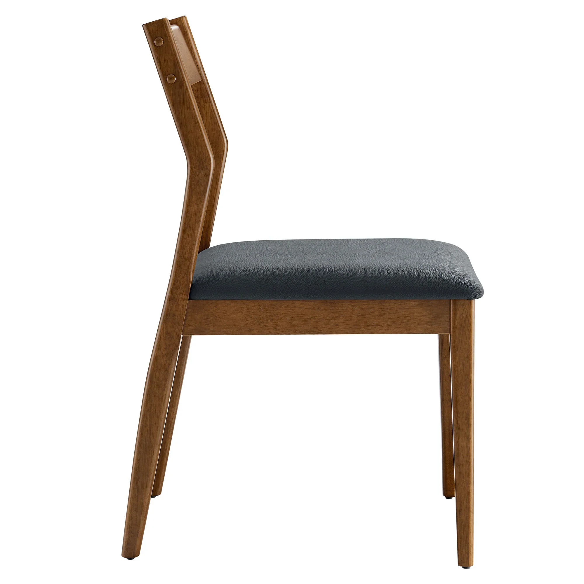 Solara Vegan Leather Wood Dining Side Chairs Set of 2 - Image 5