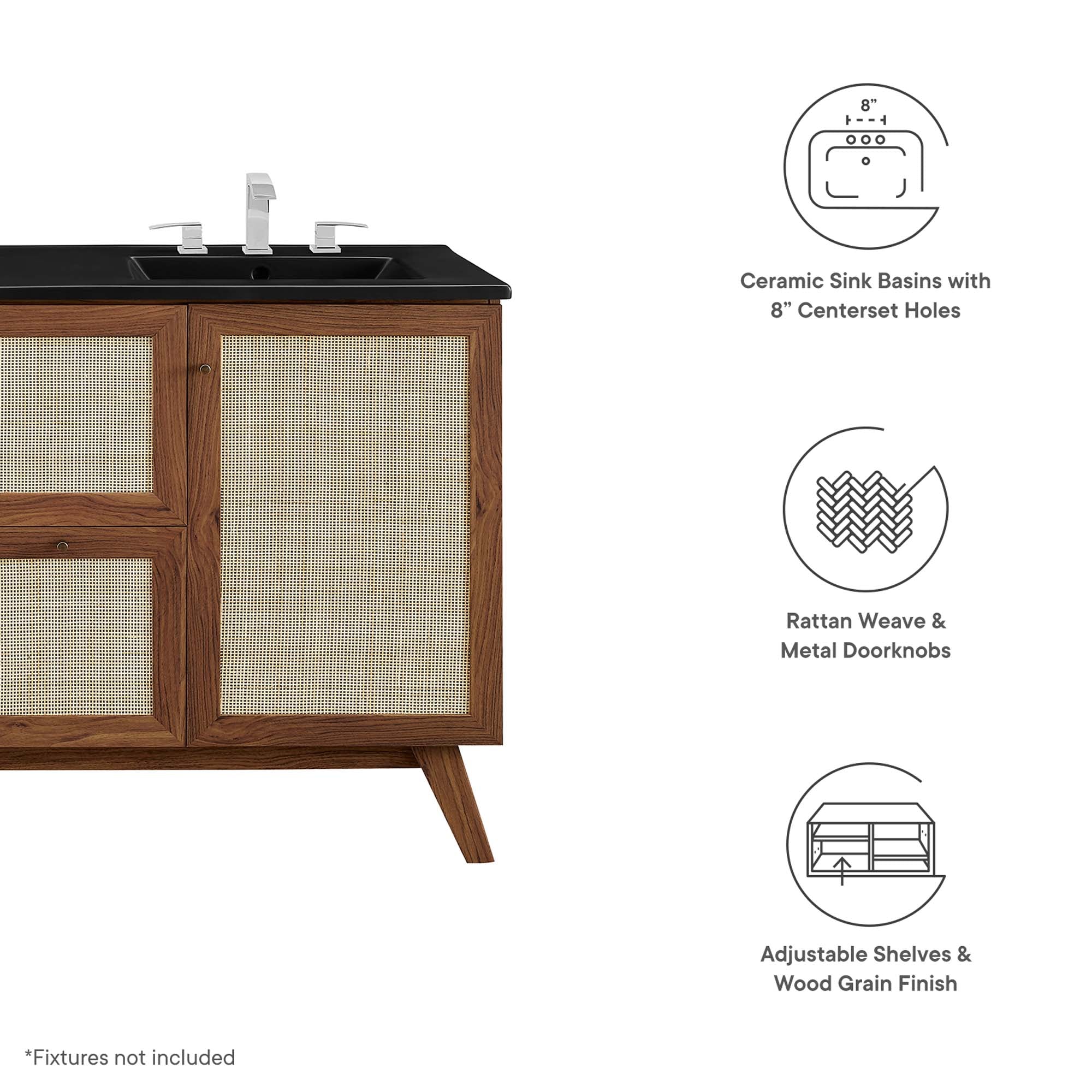 Soma Bathroom Vanity with Black Basin Included - Image 109