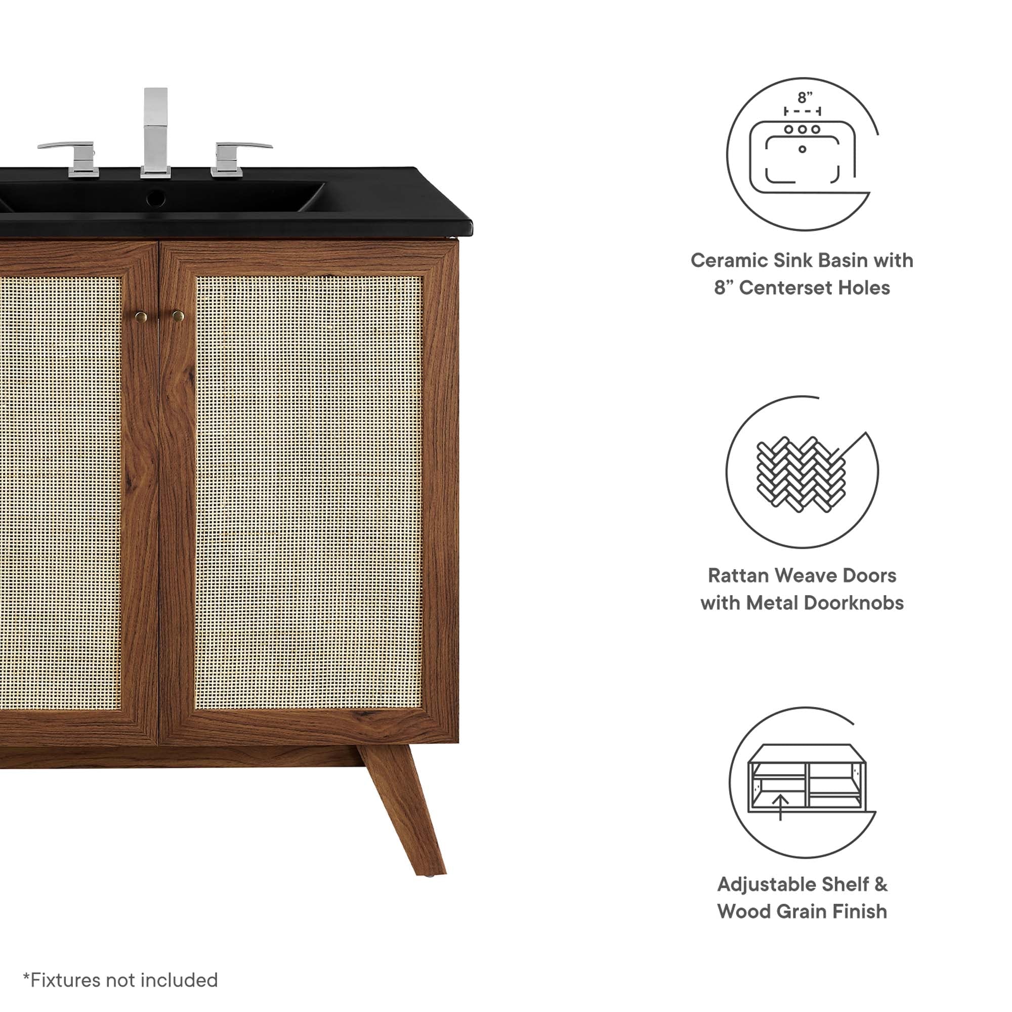 Soma Bathroom Vanity with Black Basin Included - Image 15