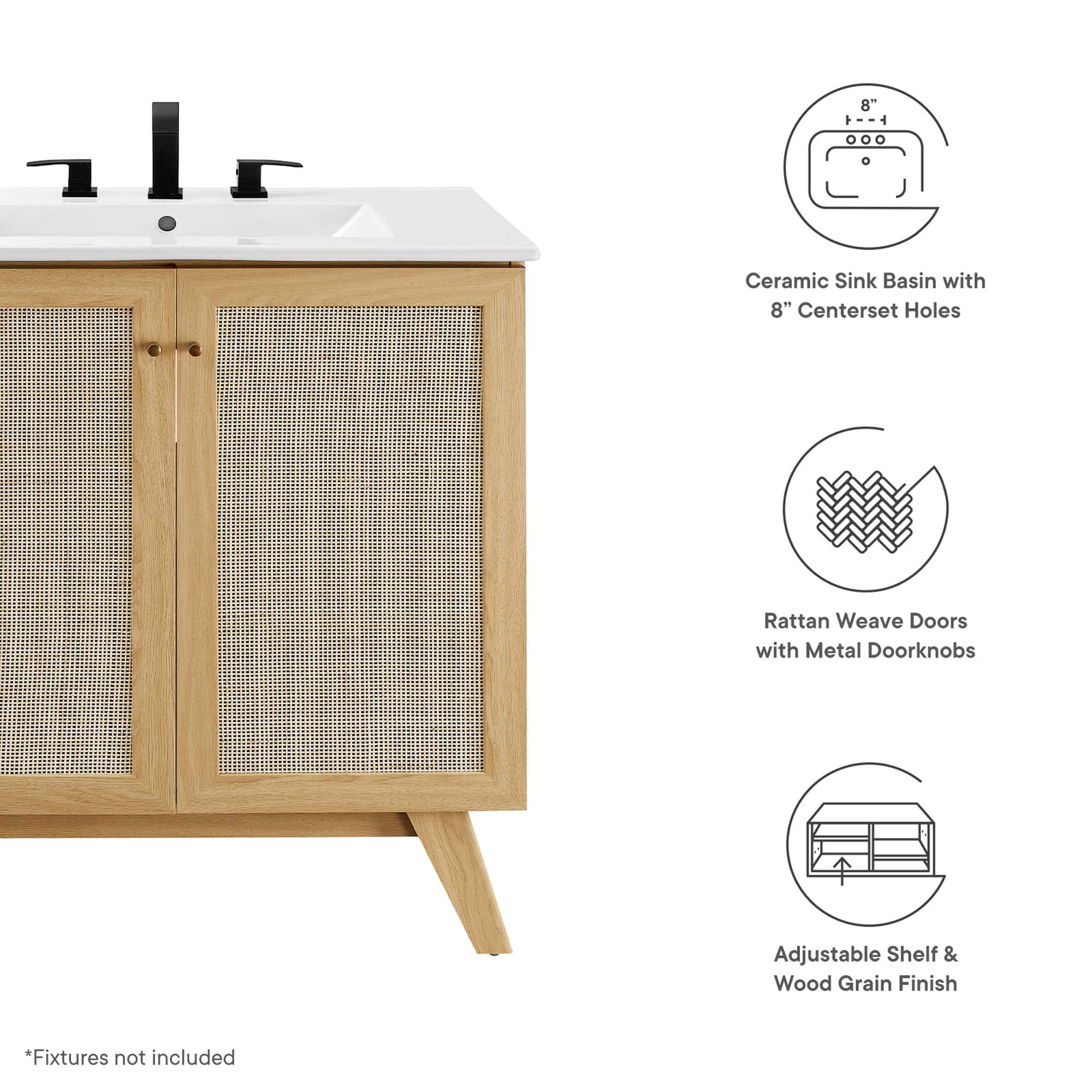 Soma Bathroom Vanity with White Basin Included - Image 15