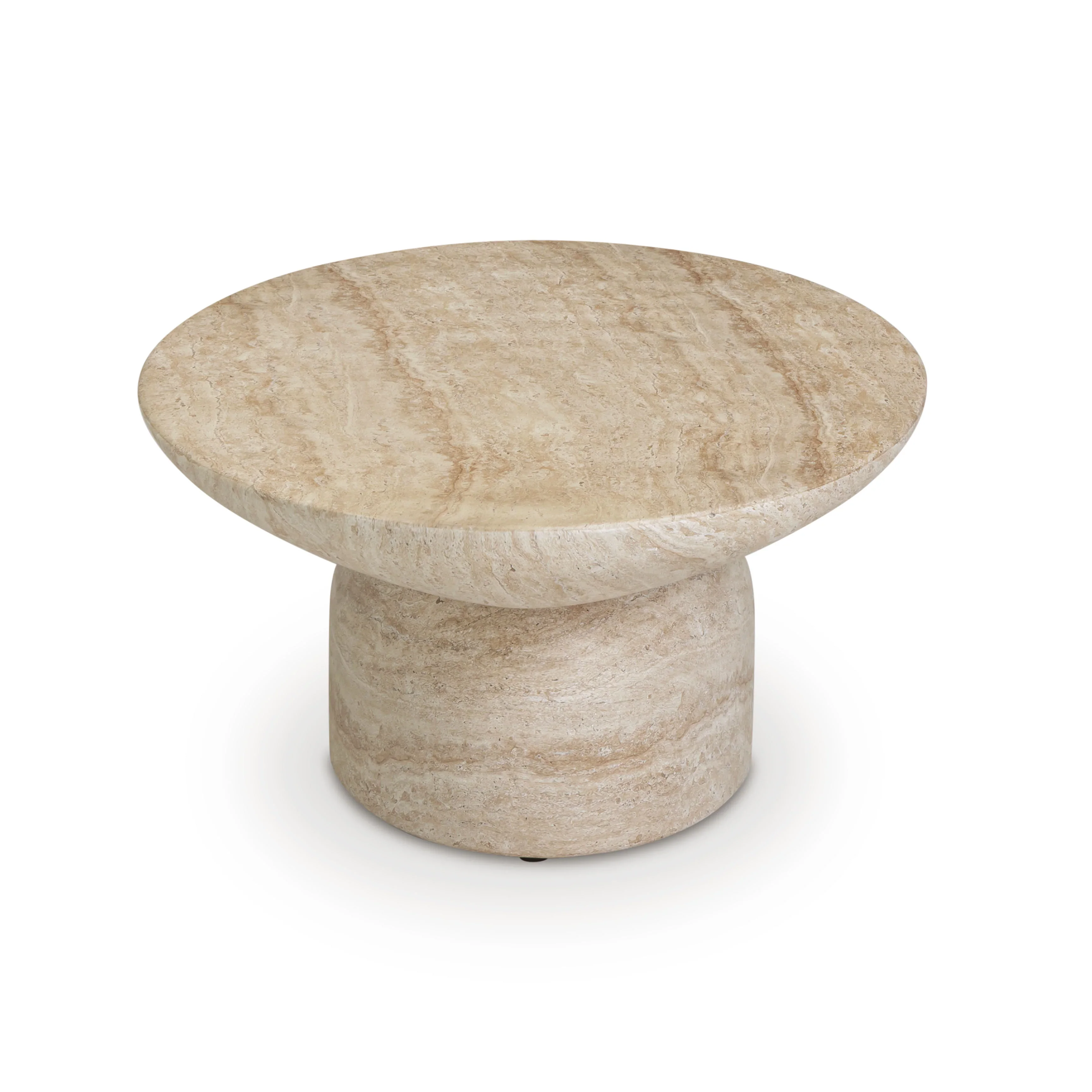 Sonia 51" Faux Travertine Indoor/Outdoor Concrete Coffee Table - Image 6