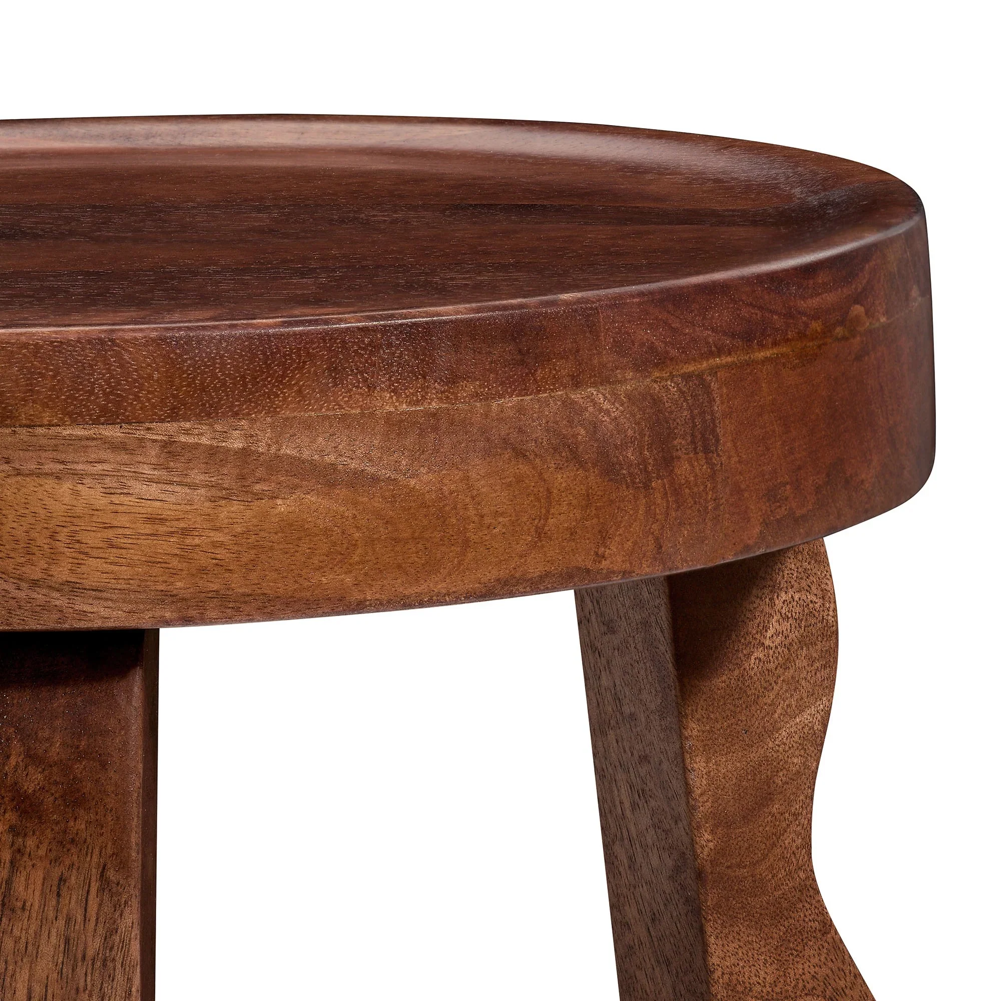 Sorrel Carved Wood Stool in Walnut - Image 6