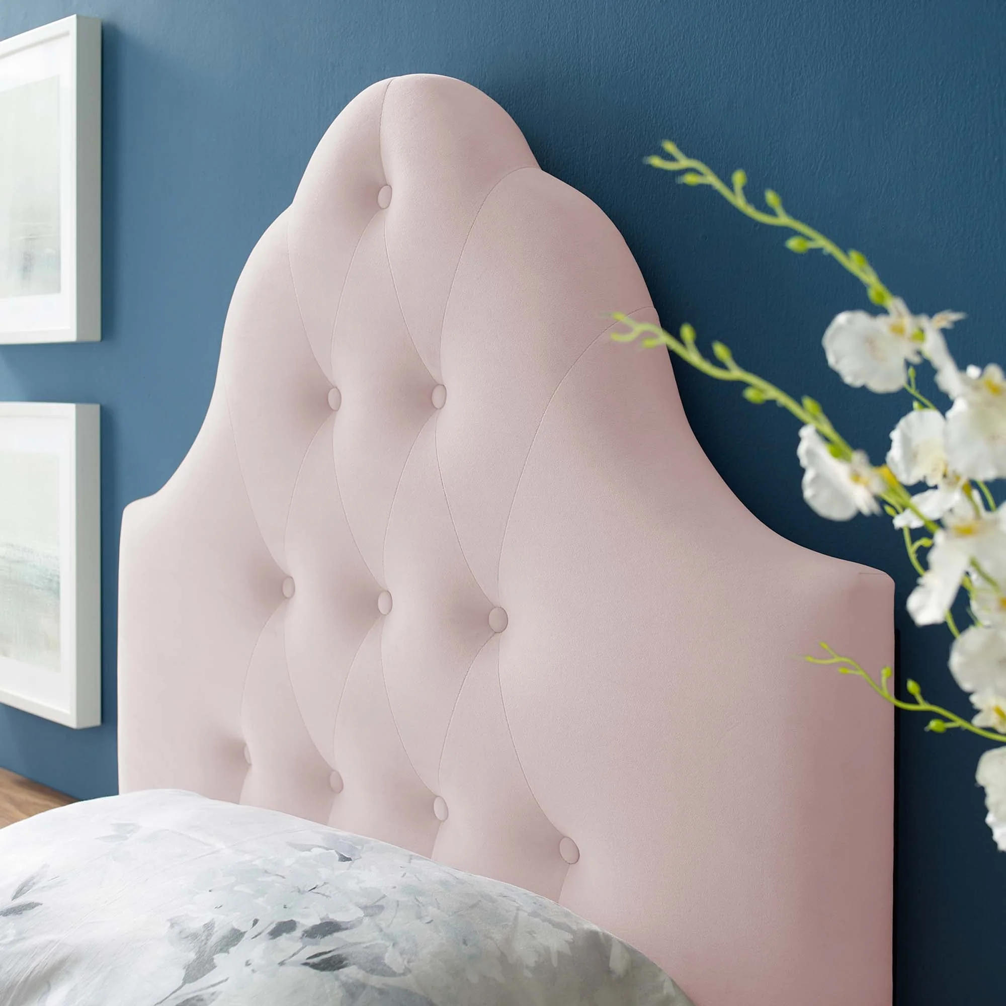 Sovereign Diamond Tufted Performance Velvet Headboard - Image 3