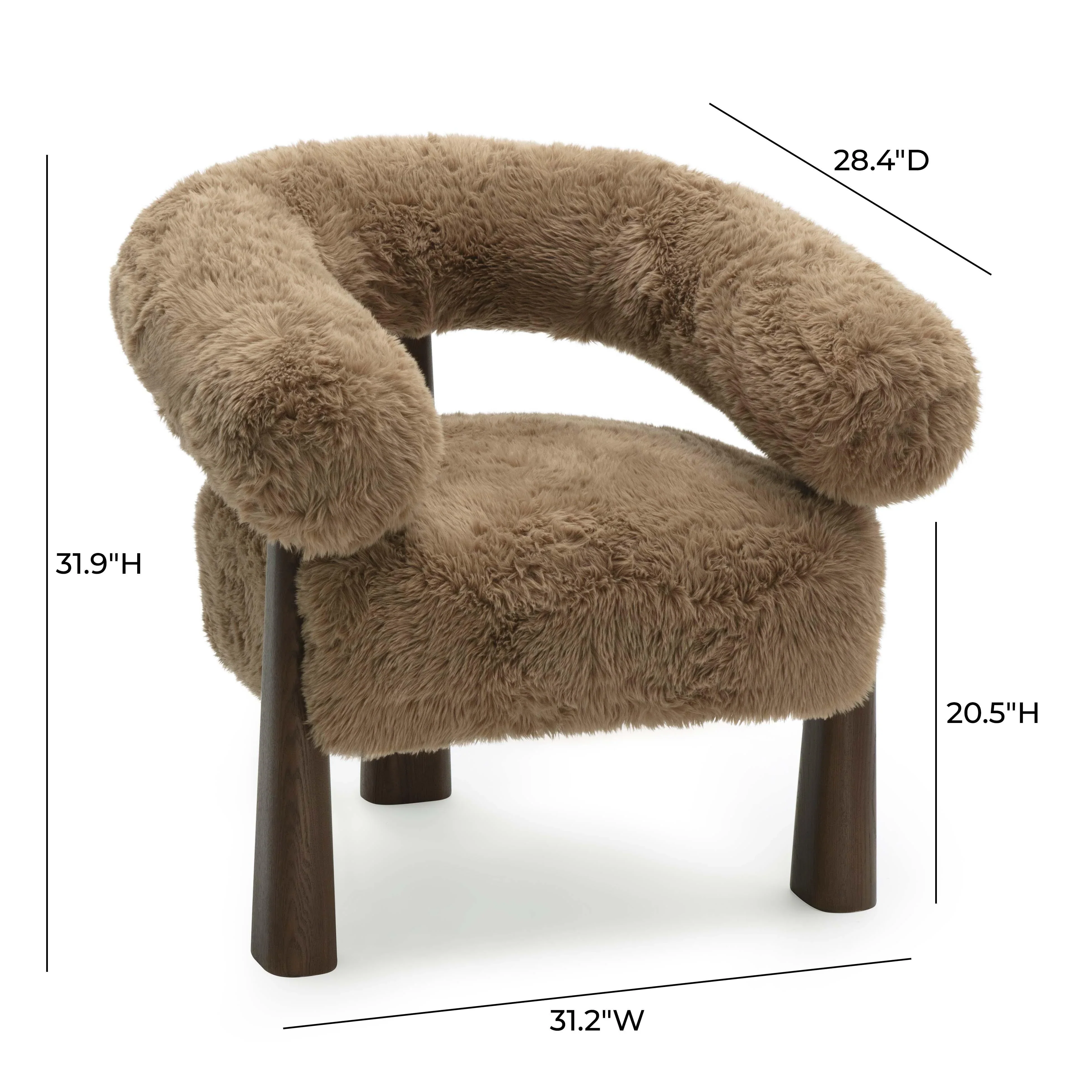 Spara Contract-Grade Straight Vegan Shearling Accent Chair - Image 12