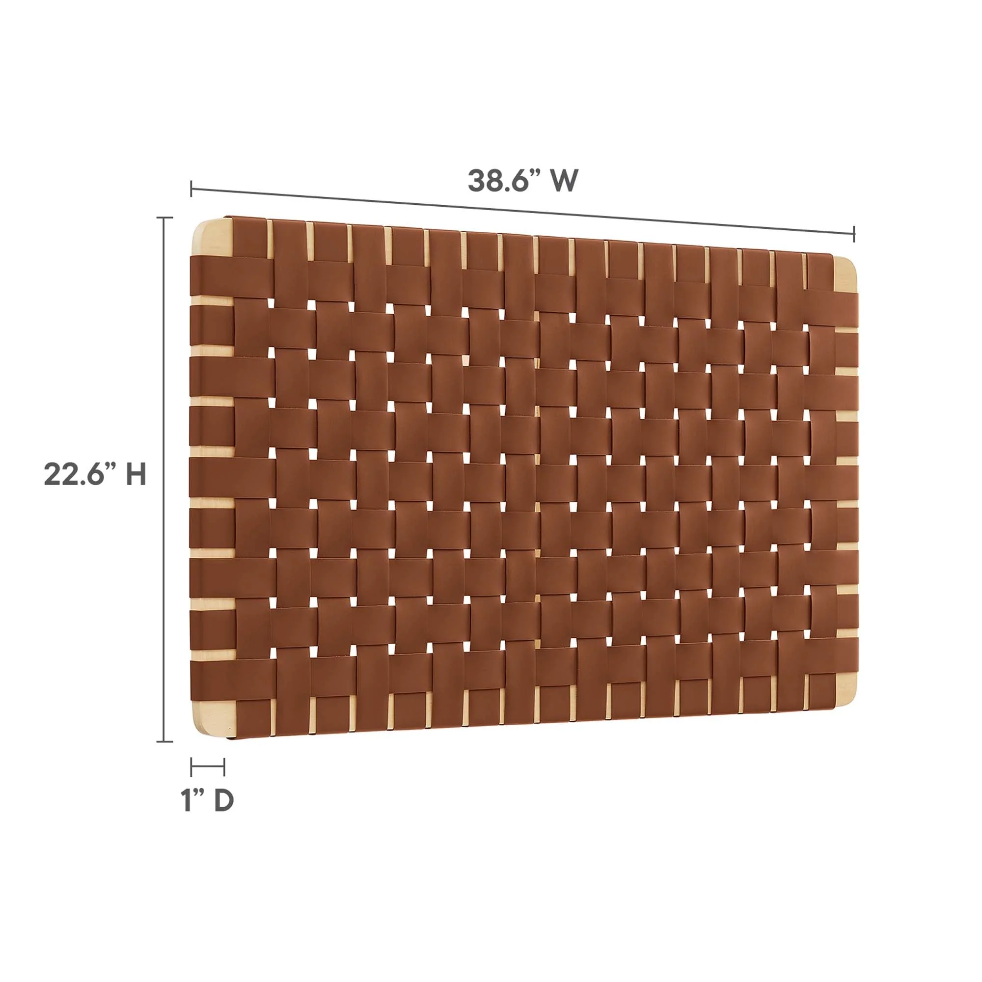 Sparta Weave Wall-Mount Vegan Leather Headboard - Image 16