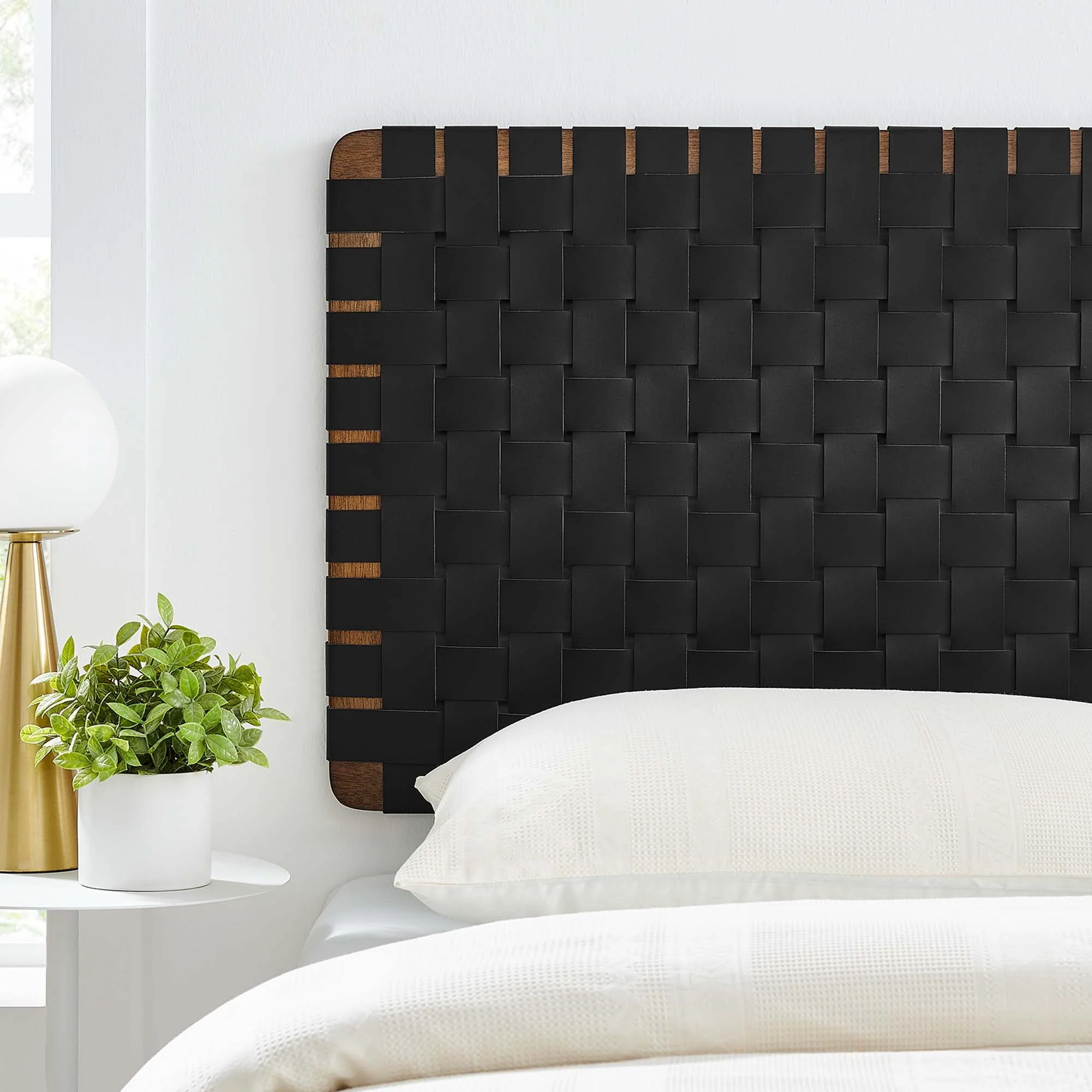 Sparta Weave Wall-Mount Vegan Leather Headboard - Image 19