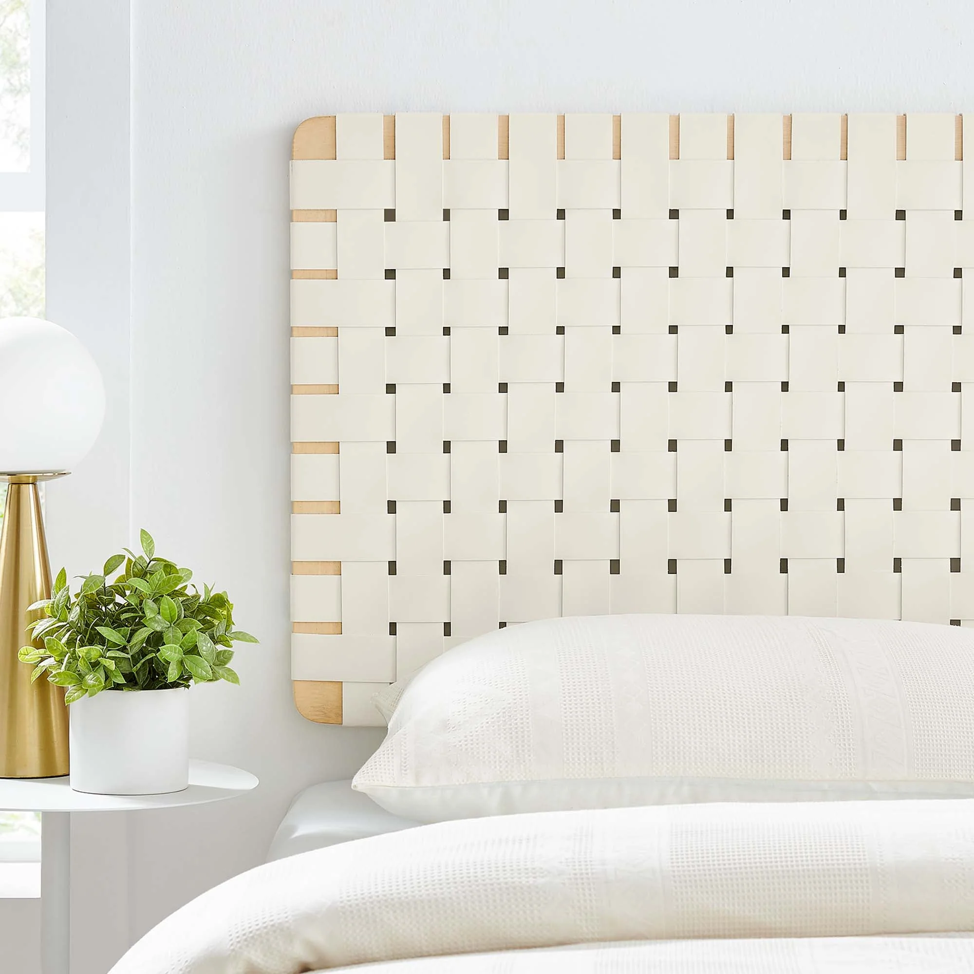 Sparta Weave Wall-Mount Vegan Leather Headboard - Image 3