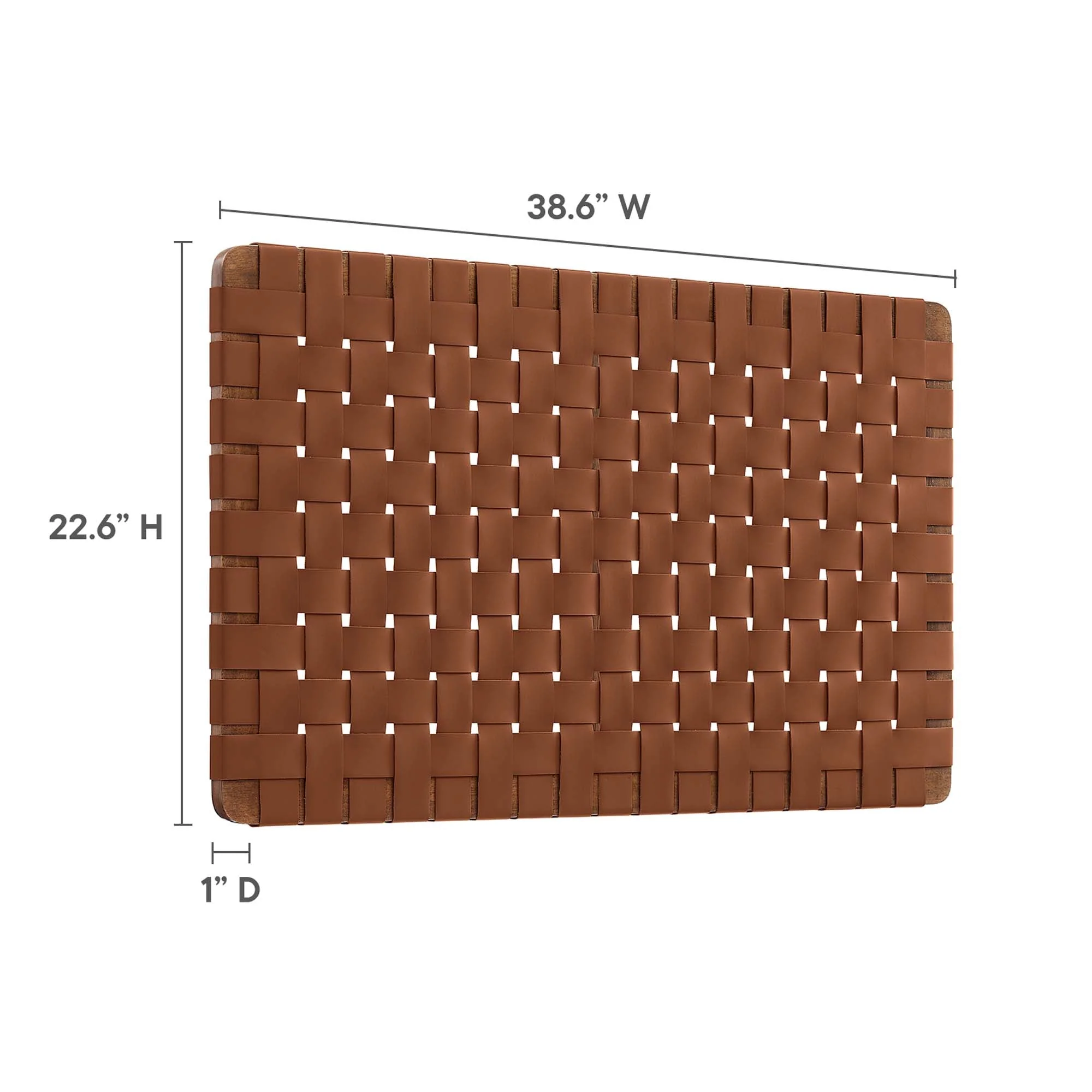 Sparta Weave Wall-Mount Vegan Leather Headboard - Image 32