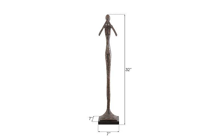 Speak No Evil Slender Sculpture, Small, Resin, Bronze Finish - Image 2