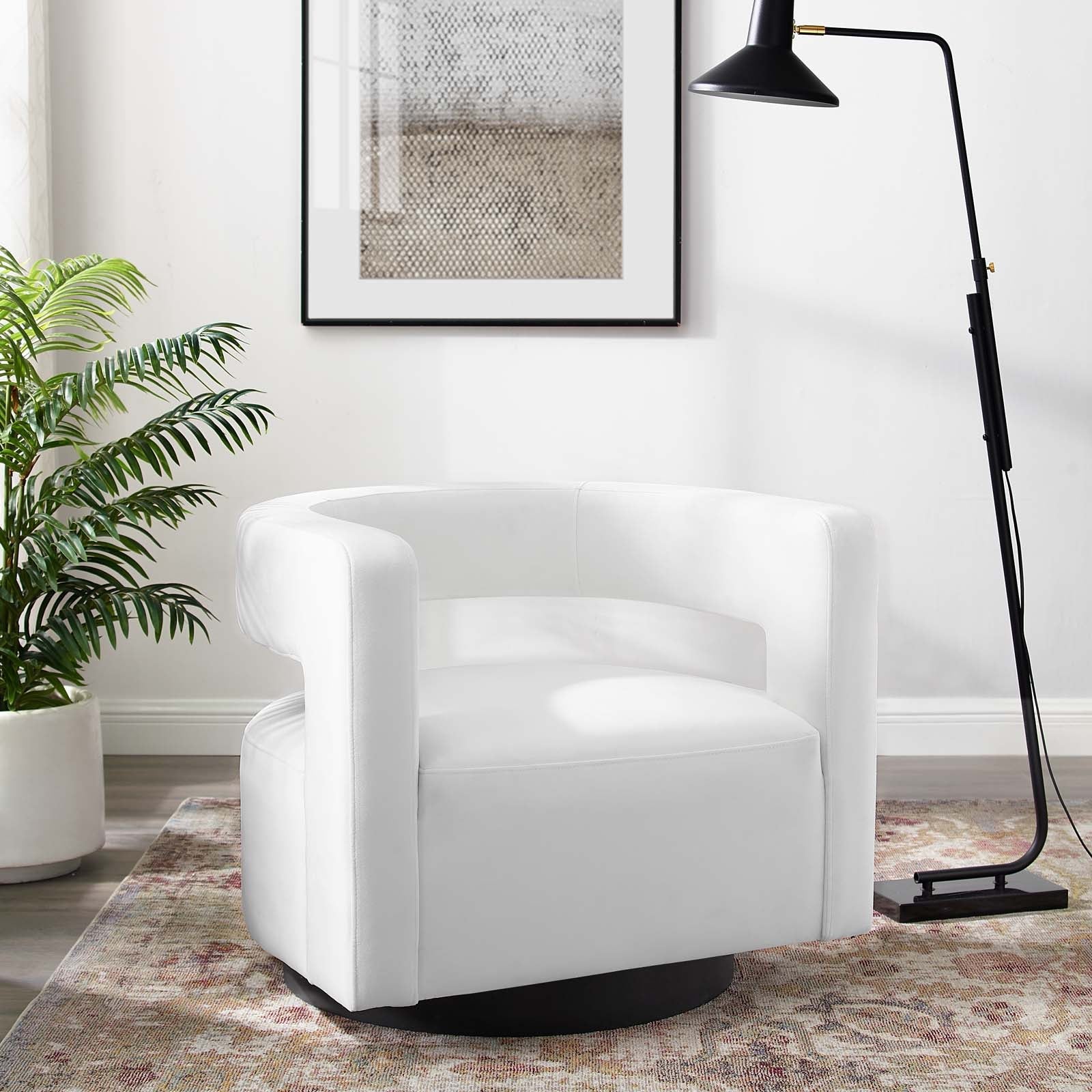 Spin Cutaway Performance Velvet Swivel Armchair - Image 11