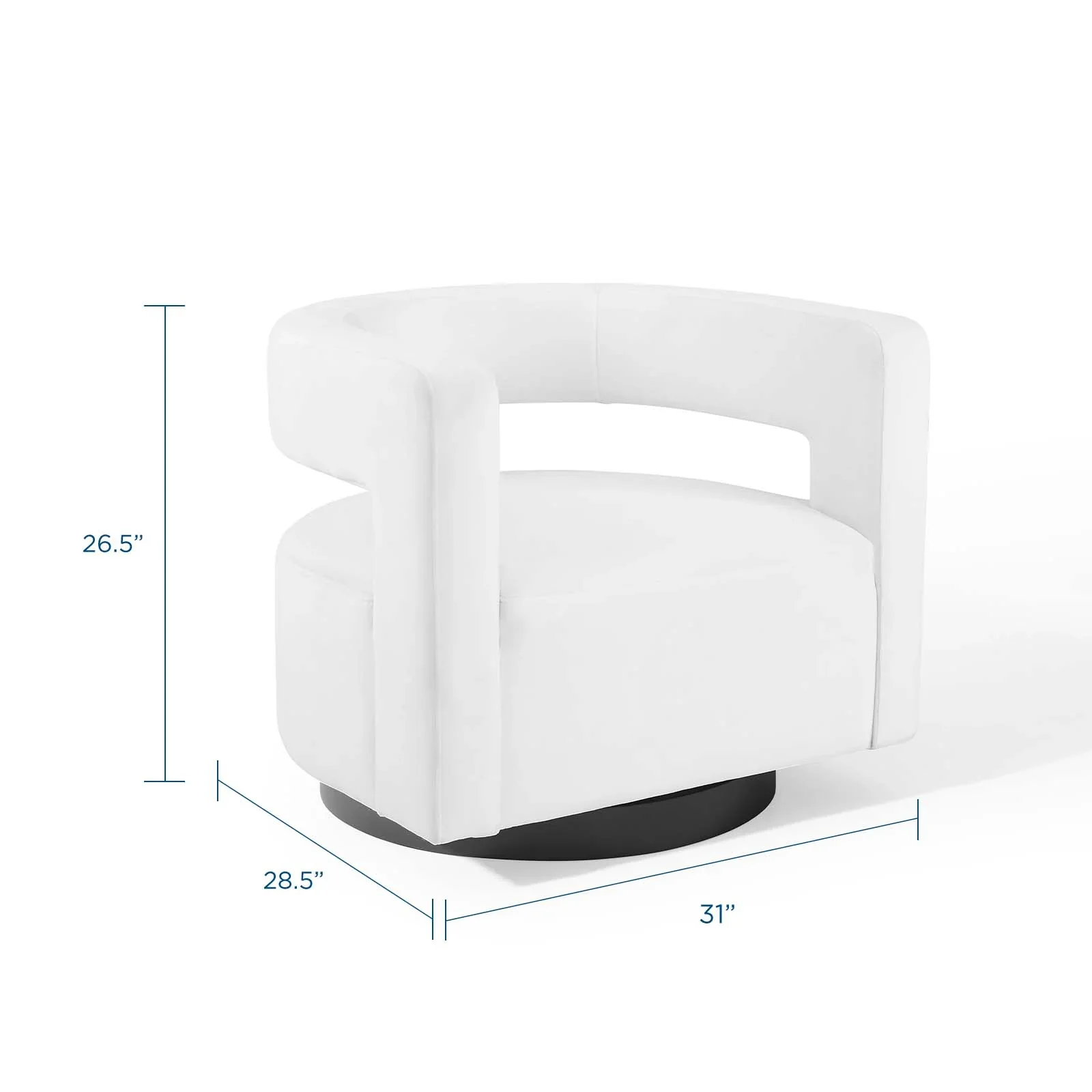 Spin Cutaway Performance Velvet Swivel Armchair - Image 18