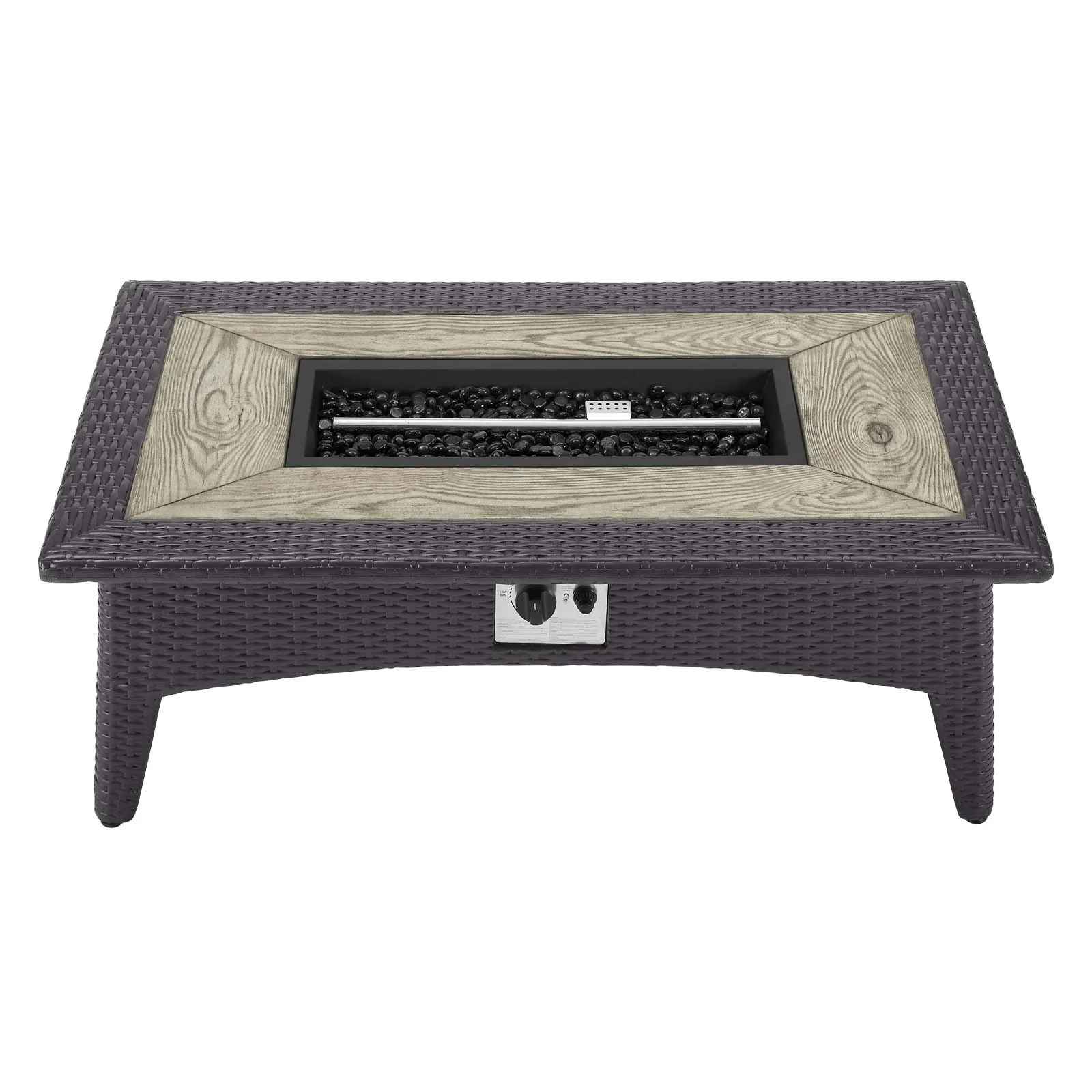 Splendor 43.5" Rectangle Outdoor Patio Fire Pit Table in Espresso - Image 3