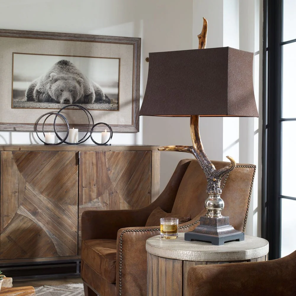 Stag Horn Table Lamp, Dark - Image 2