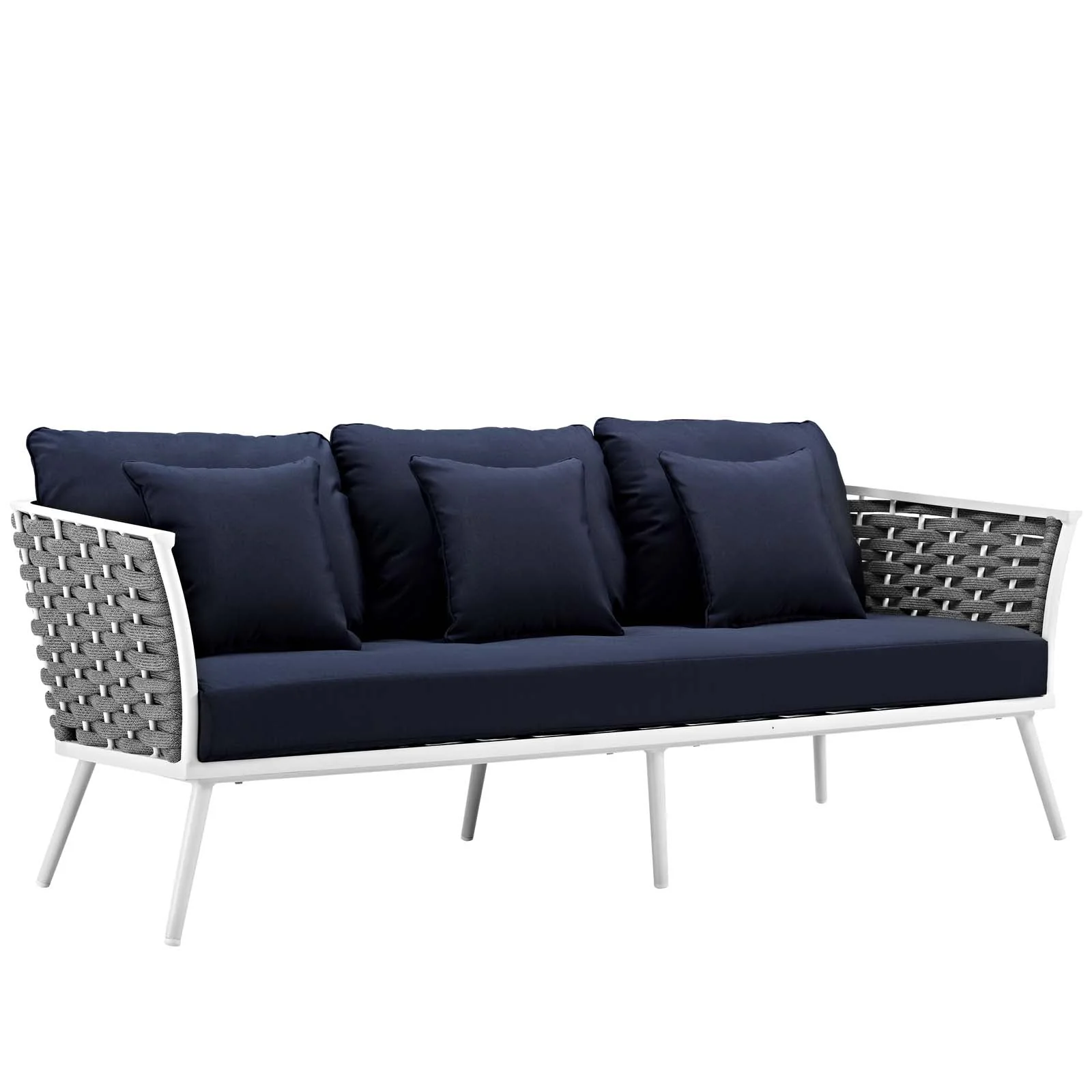 Stance 3 Piece Outdoor Patio Aluminum Sectional Sofa Set - Image 5