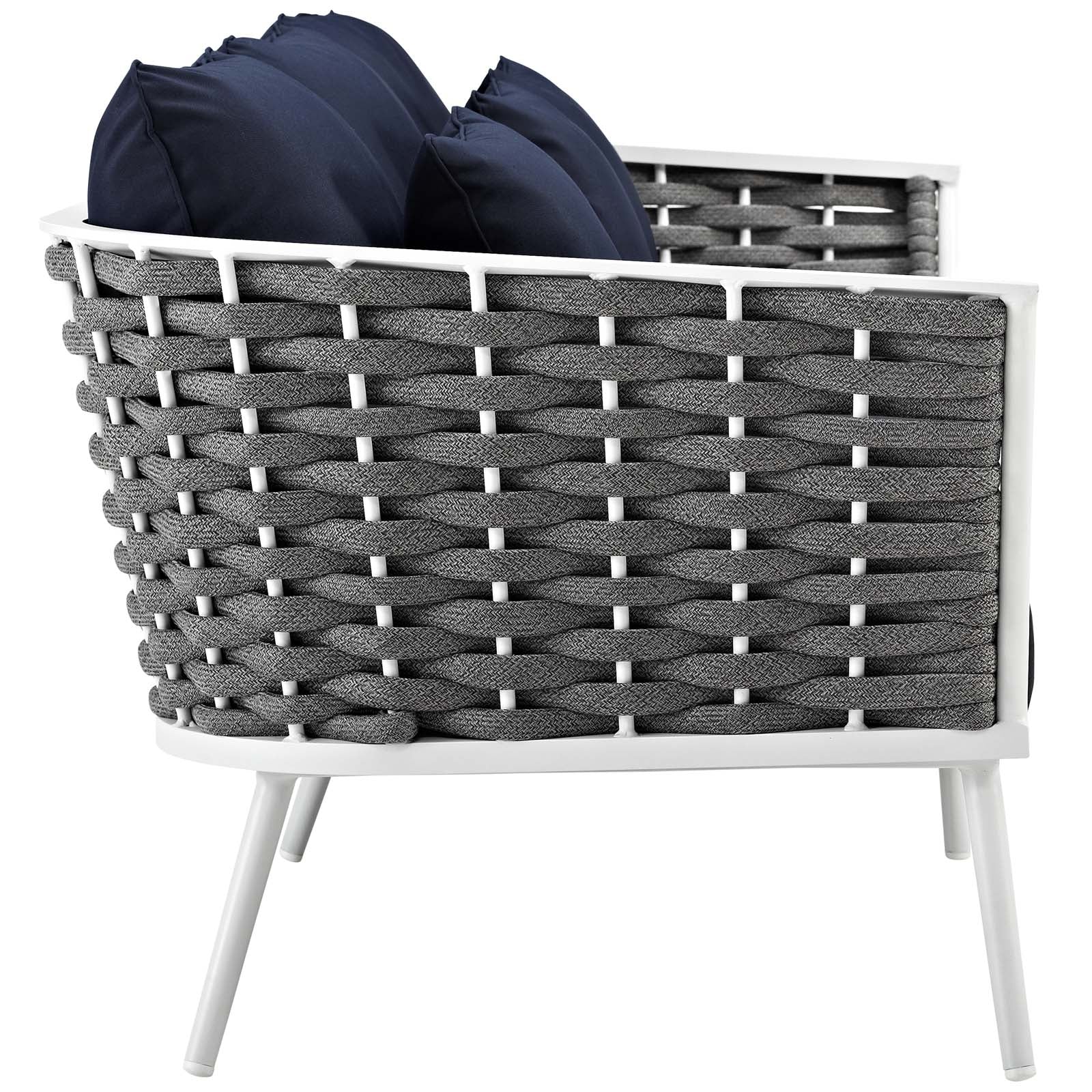 Stance 3 Piece Outdoor Patio Aluminum Sectional Sofa Set - Image 6