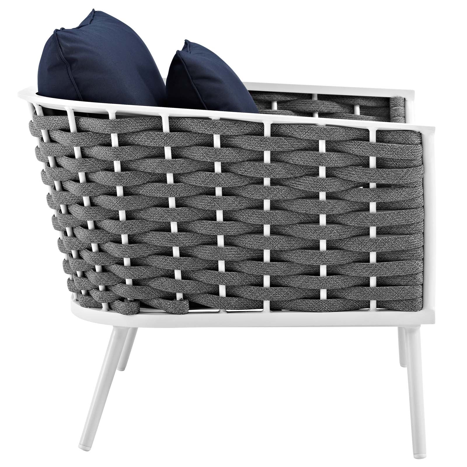 Stance 3 Piece Outdoor Patio Aluminum Sectional Sofa Set - Image 8