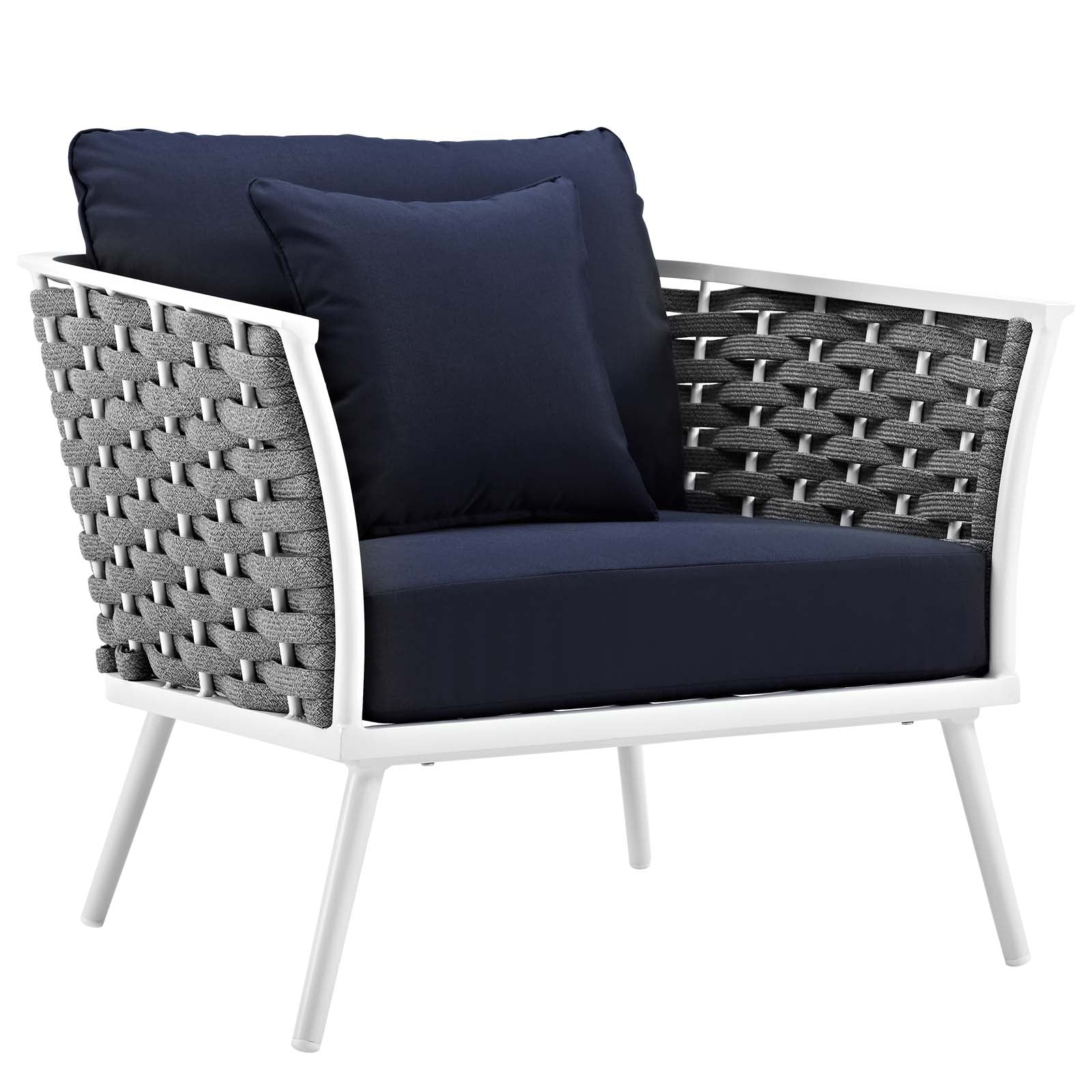 Stance 3 Piece Outdoor Patio Aluminum Sectional Sofa Set - Image 7