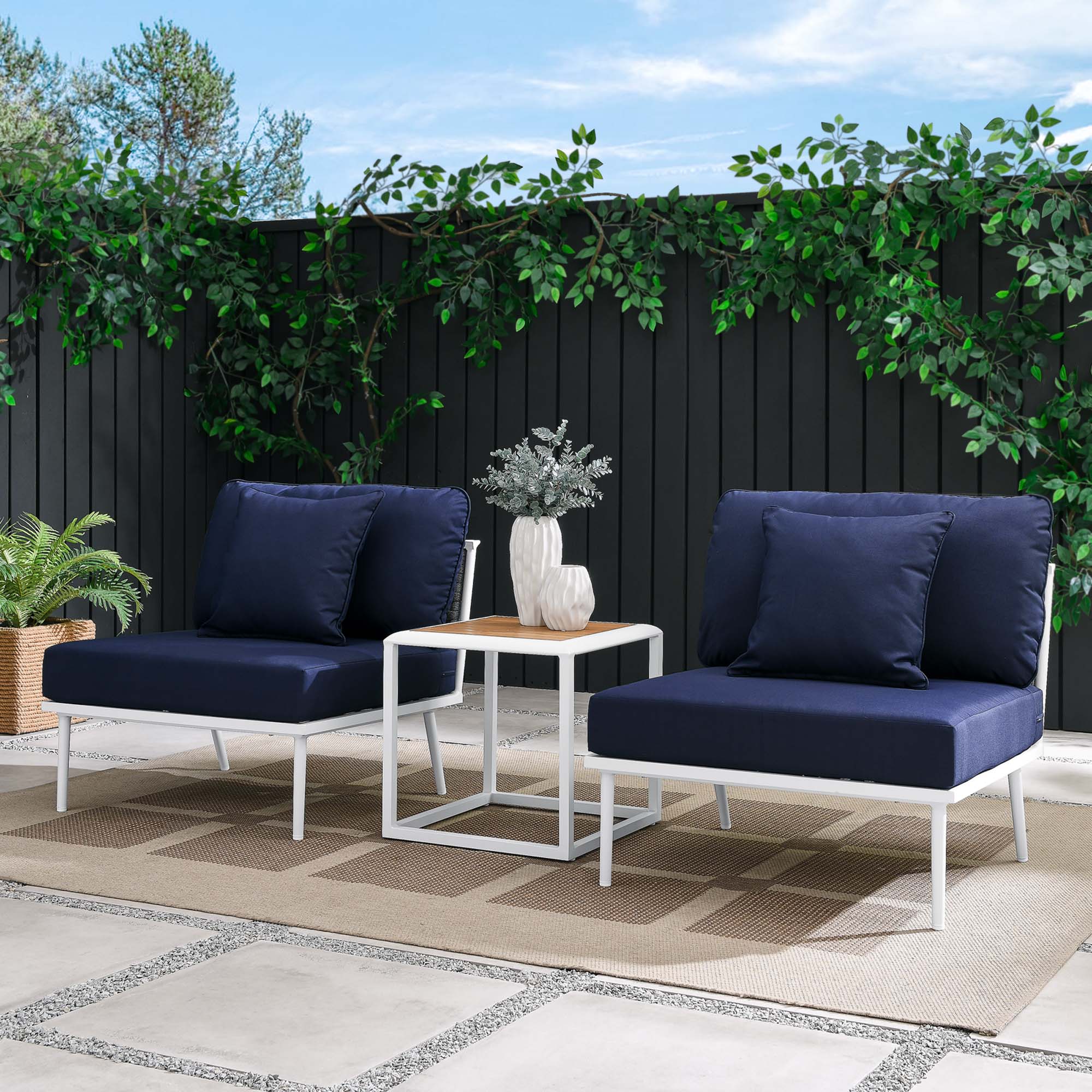 Stance 3 Piece Outdoor Patio Aluminum Set - Image 16