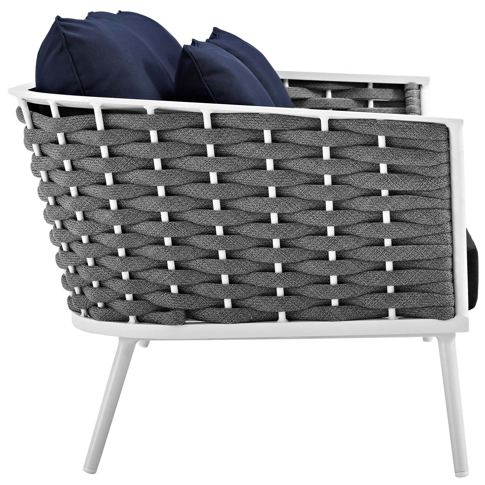 Stance 4 Piece Outdoor Patio Aluminum Sectional Sofa Set - Image 6