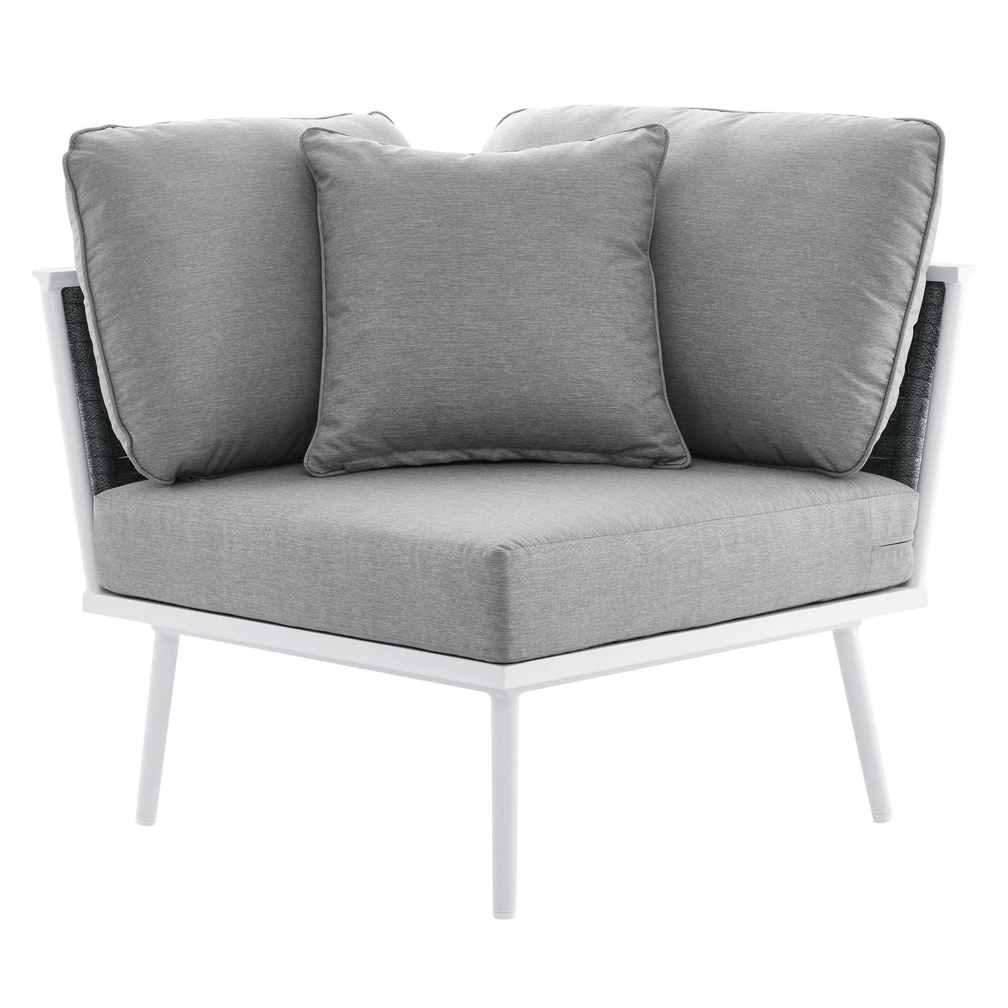 Stance 4 Piece Outdoor Patio Aluminum Sectional Sofa Set - Image 9