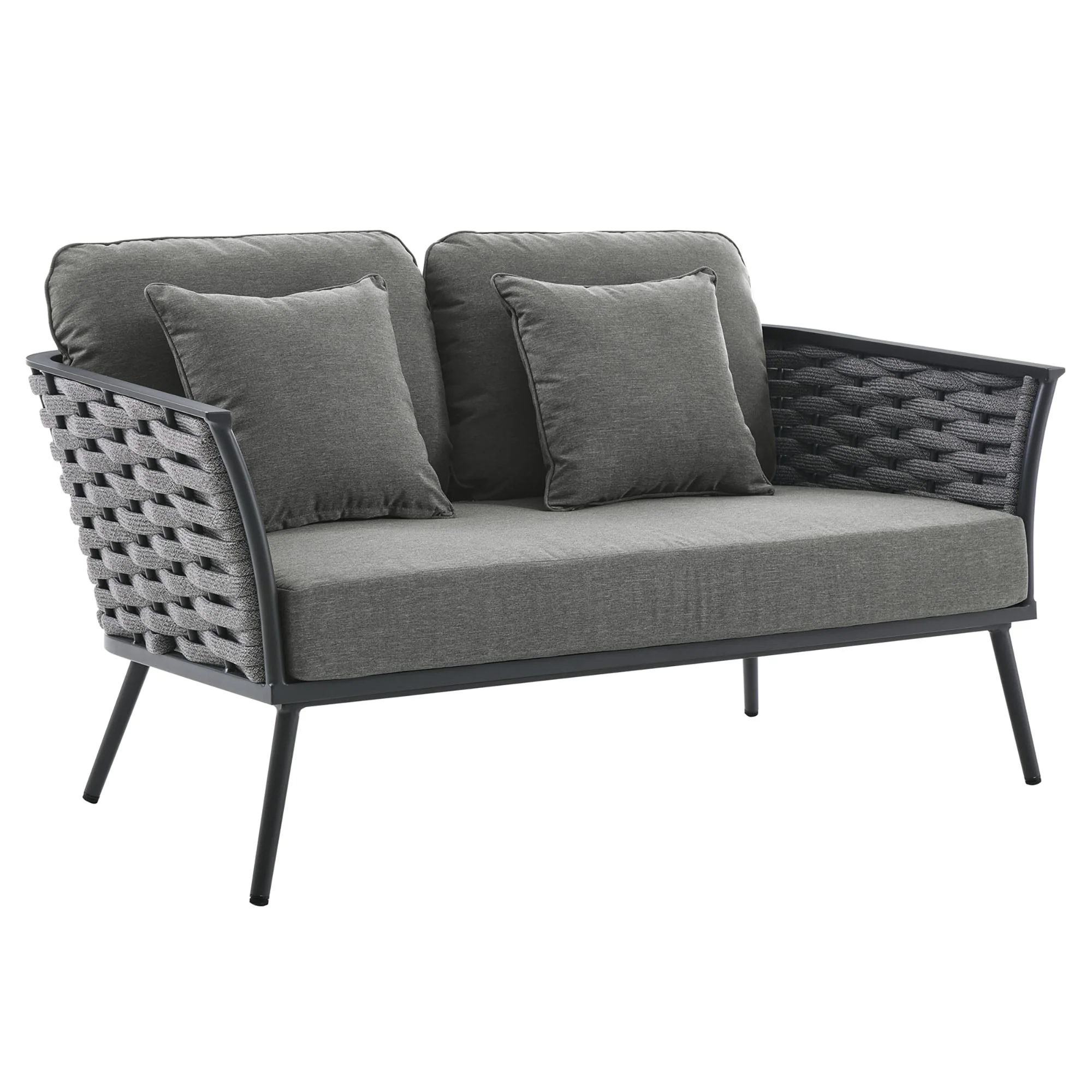 Stance 4 Piece Outdoor Aluminum Sectional Sofa Set - Image 21
