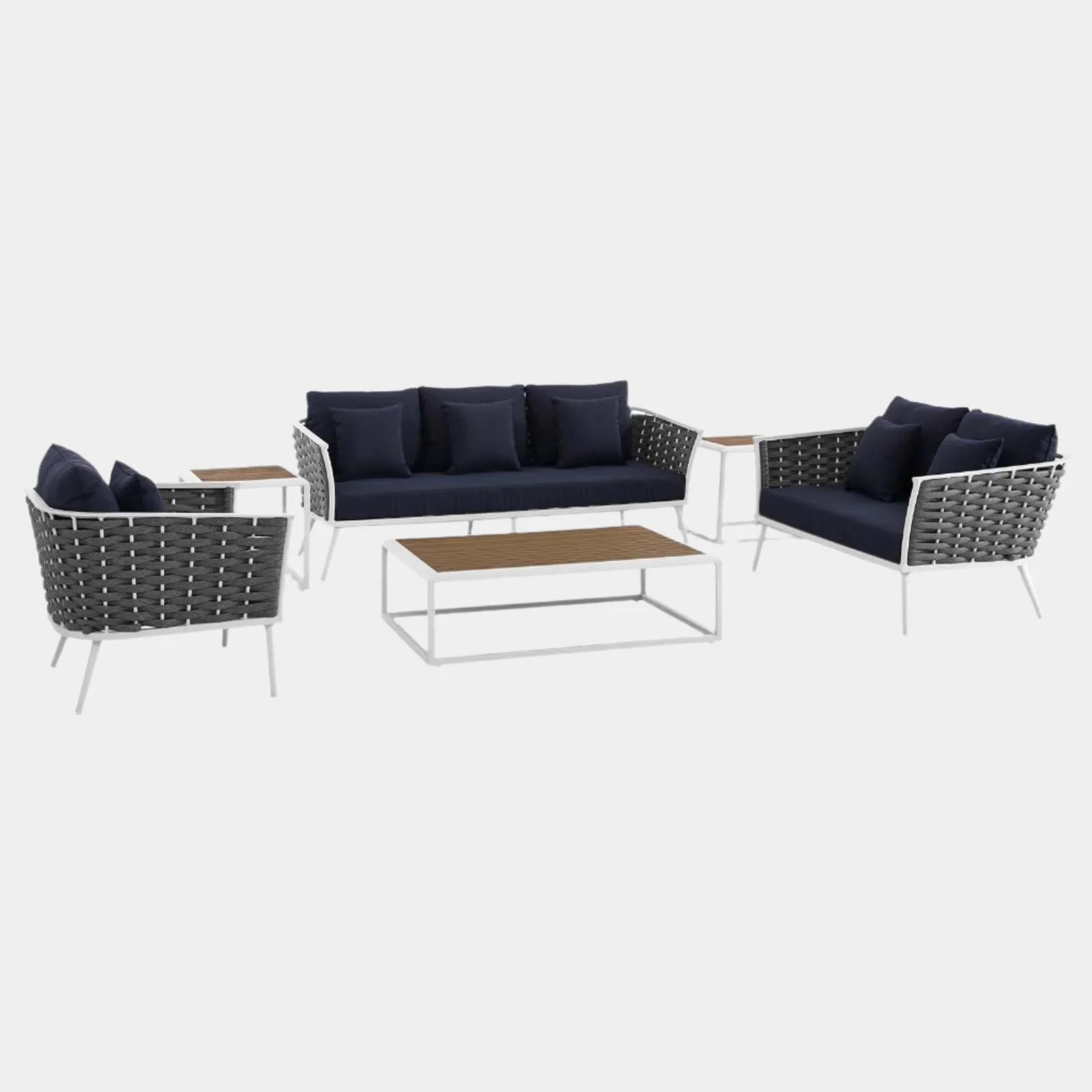 Stance 6 Piece Outdoor Patio Aluminum Sectional Sofa - Image 14