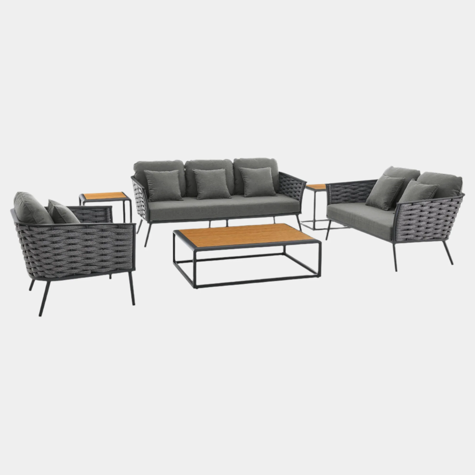 Stance 6 Piece Outdoor Patio Aluminum Sectional Sofa - Image 28