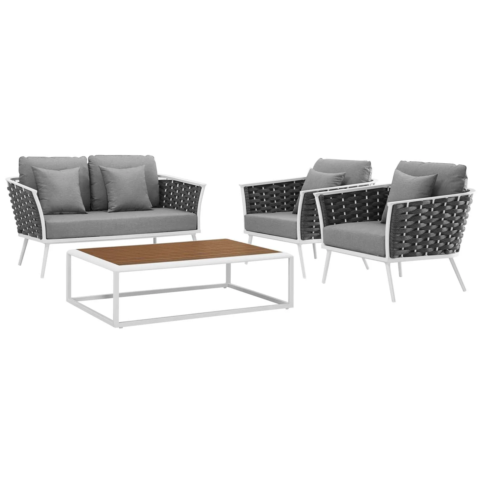 Stance 6 Piece Outdoor Patio Aluminum Sectional Sofa - Image 3