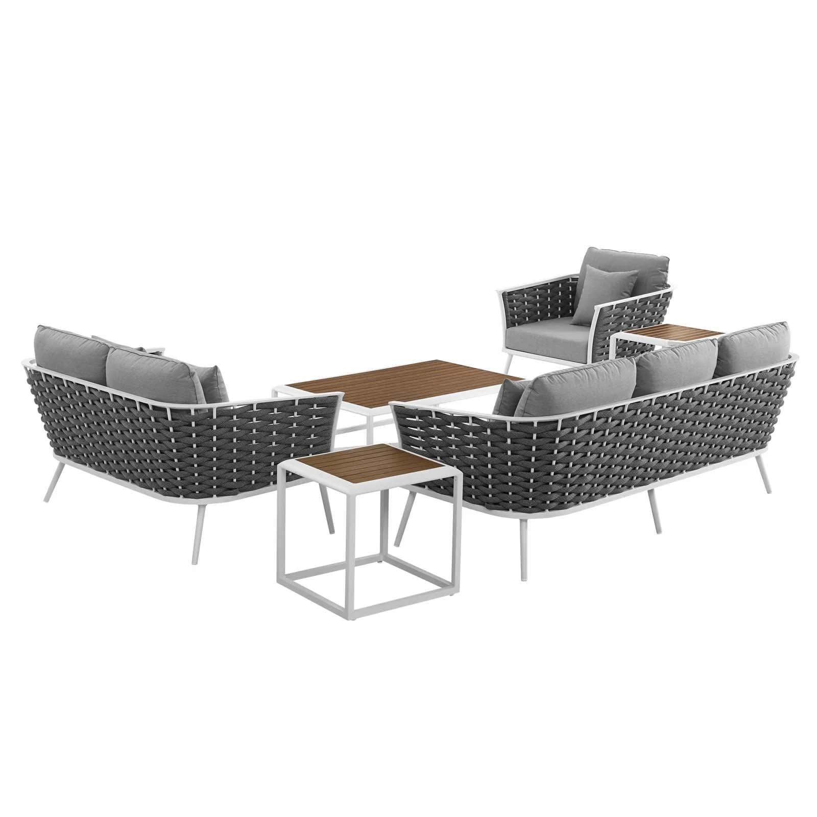 Stance 6 Piece Outdoor Patio Aluminum Sectional Sofa - Image 4
