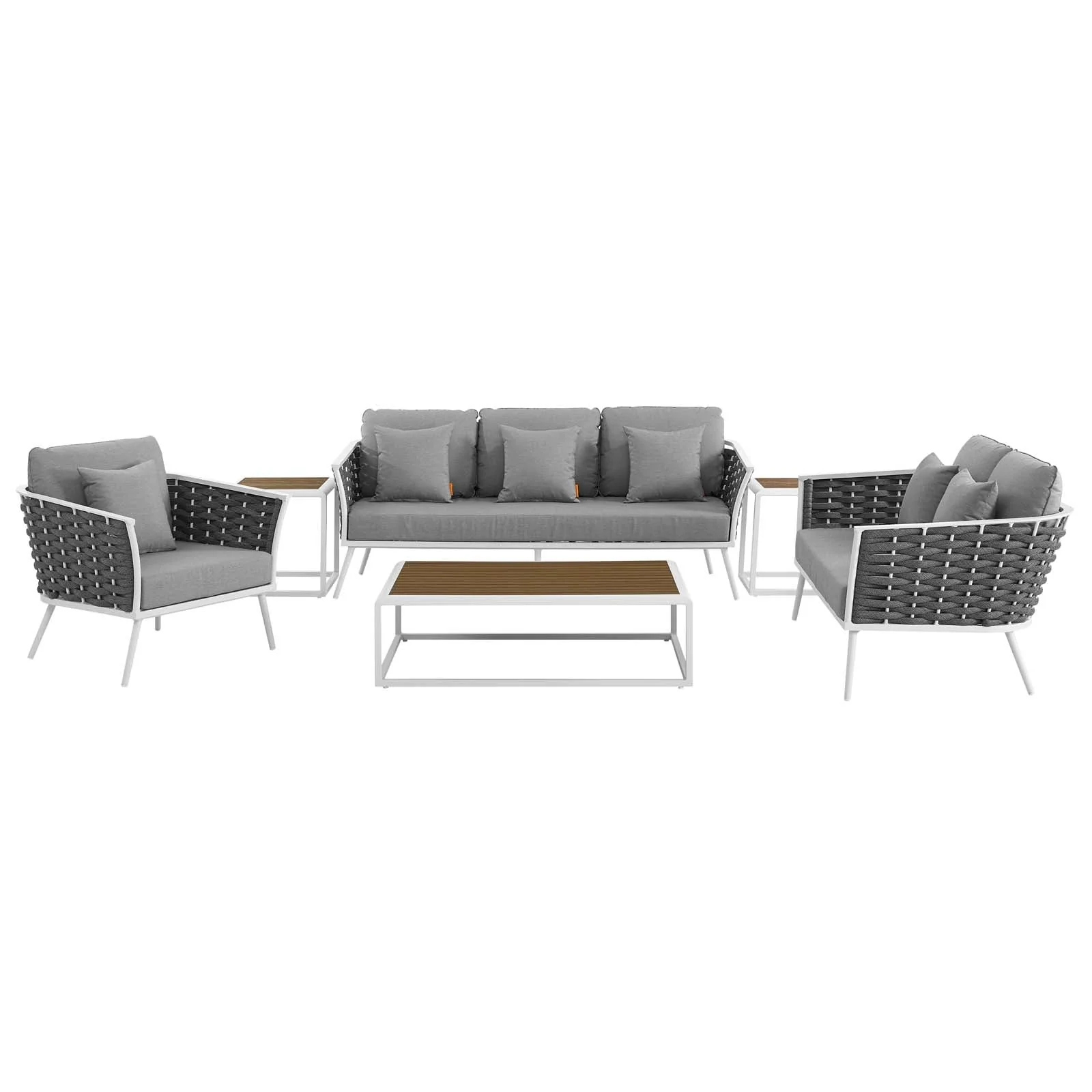 Stance 6 Piece Outdoor Patio Aluminum Sectional Sofa - Image 5