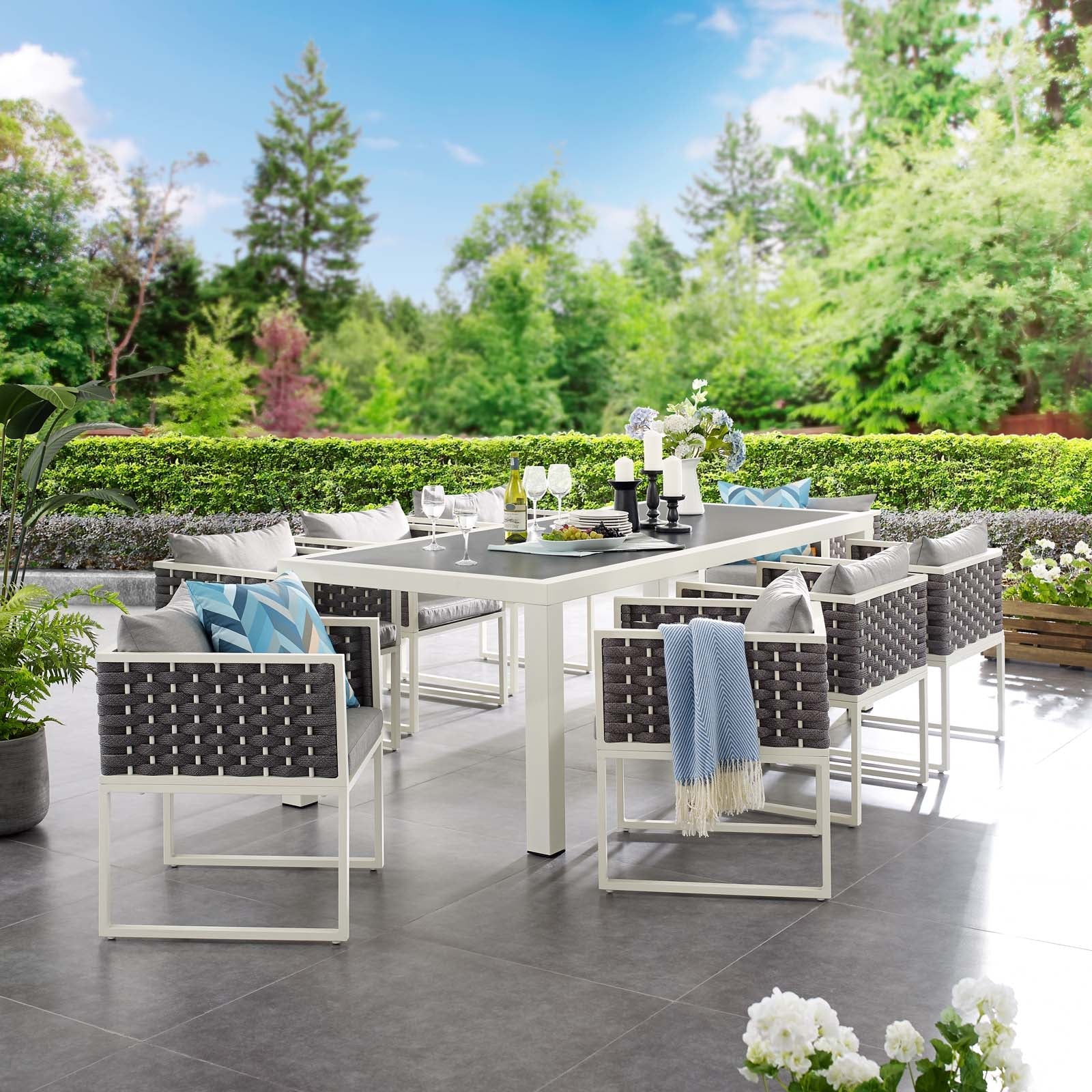 Stance 9 Piece Outdoor Patio Aluminum Dining Set - Image 2