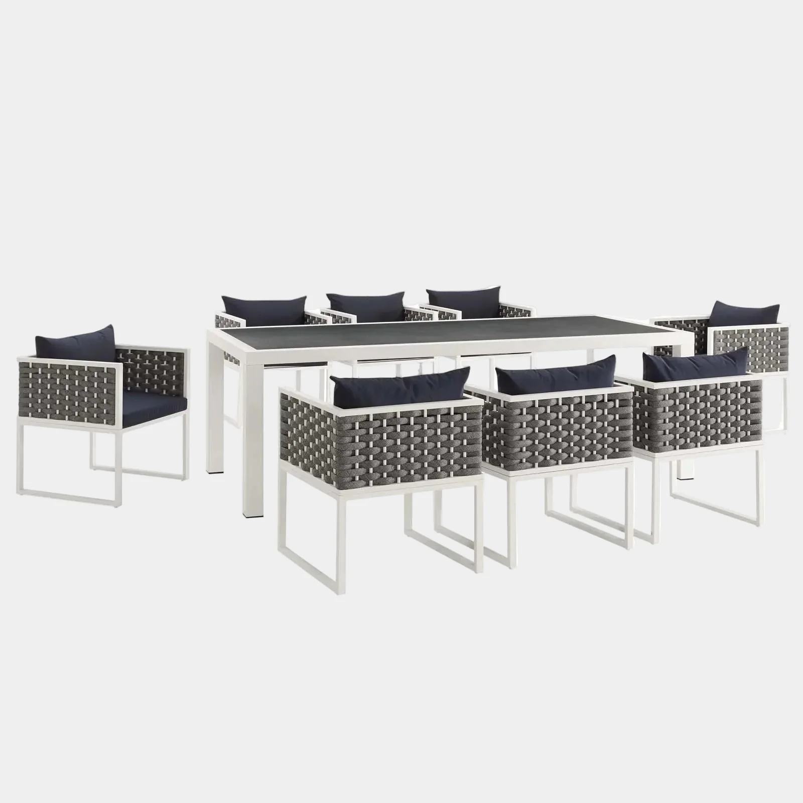Stance 9 Piece Outdoor Patio Aluminum Dining Set - Image 9