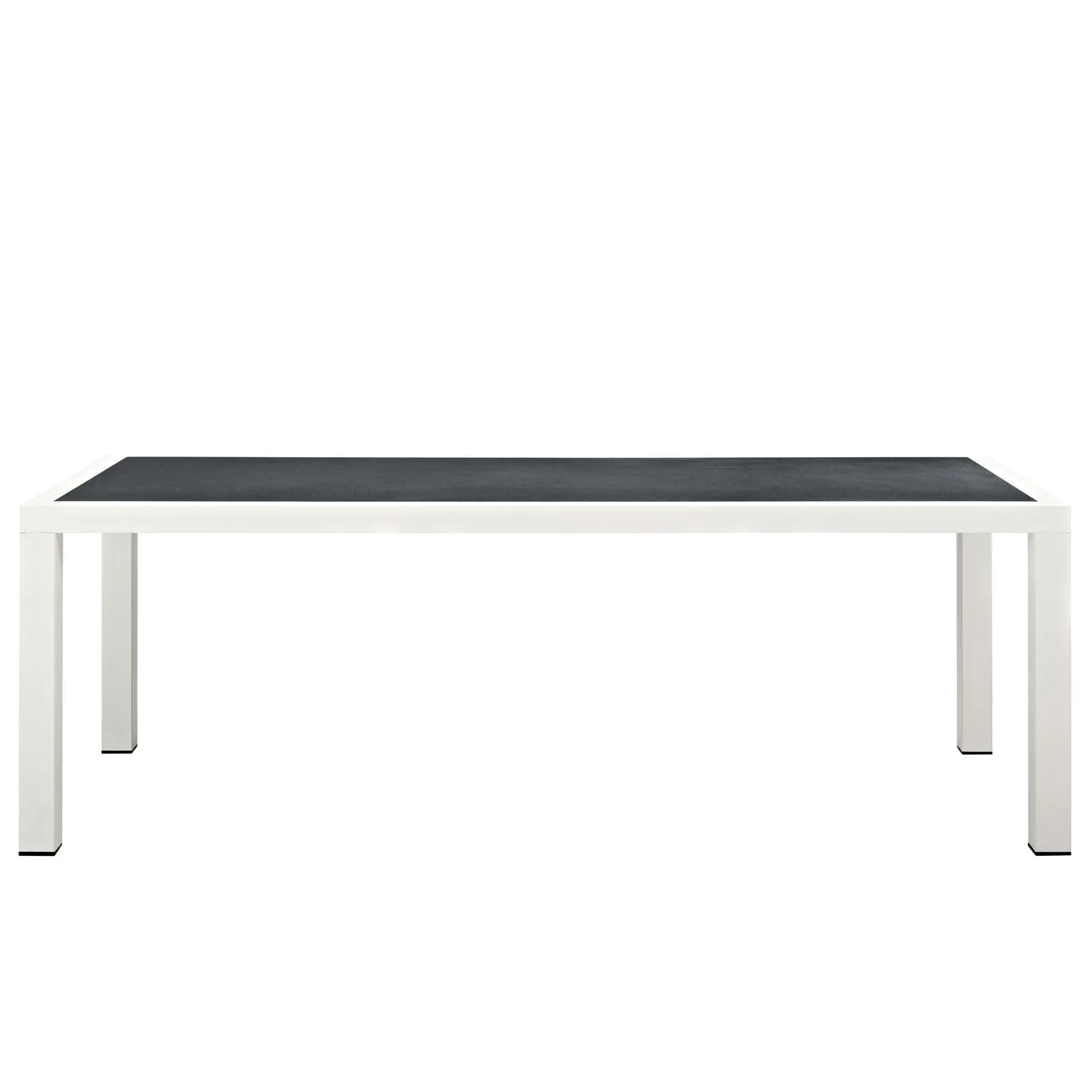 Stance 90.5" Outdoor Patio Aluminum Dining Table in White Gray - Image 4