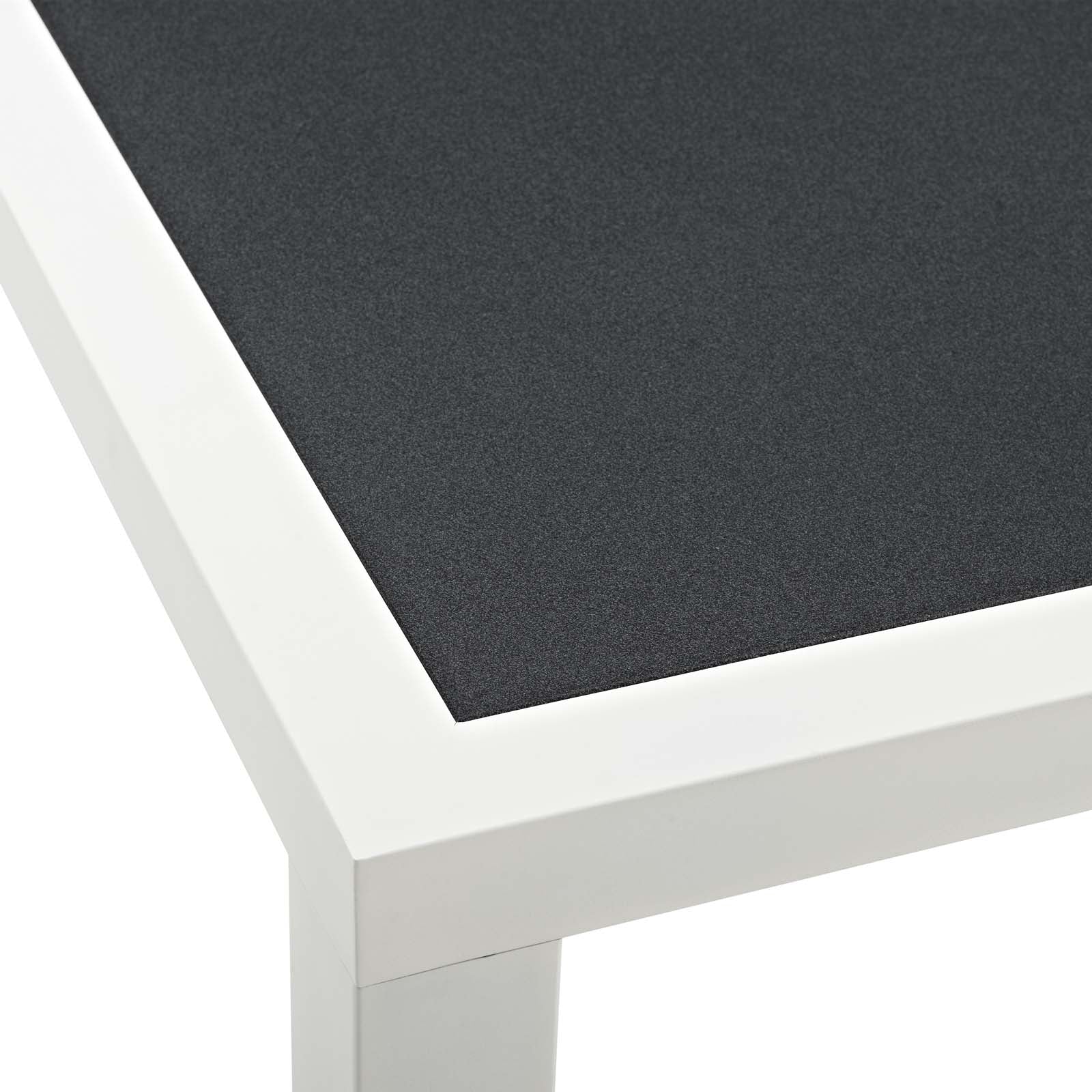 Stance 90.5" Outdoor Patio Aluminum Dining Table in White Gray - Image 6