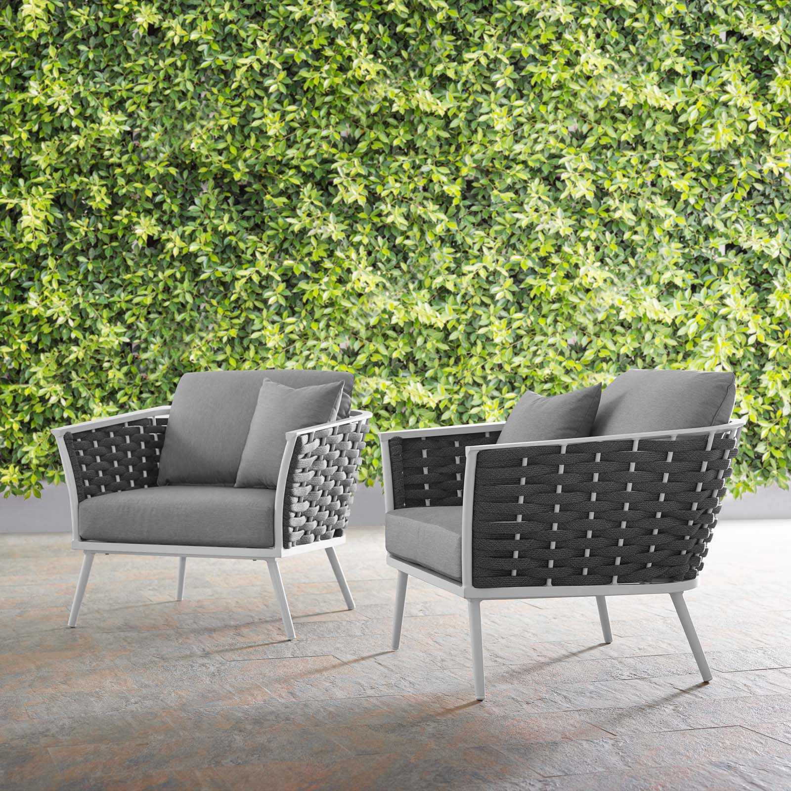 Stance Outdoor Patio Aluminum Armchair Set of 2 - Image 2