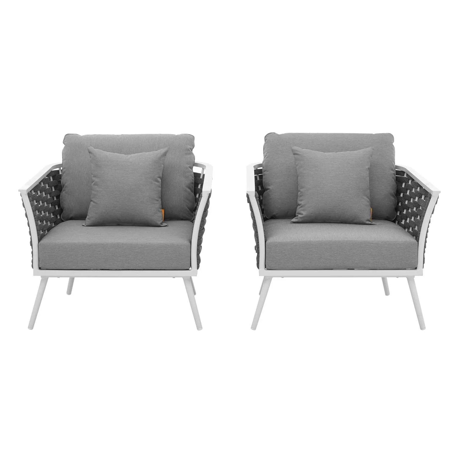 Stance Outdoor Patio Aluminum Armchair Set of 2 - Image 3