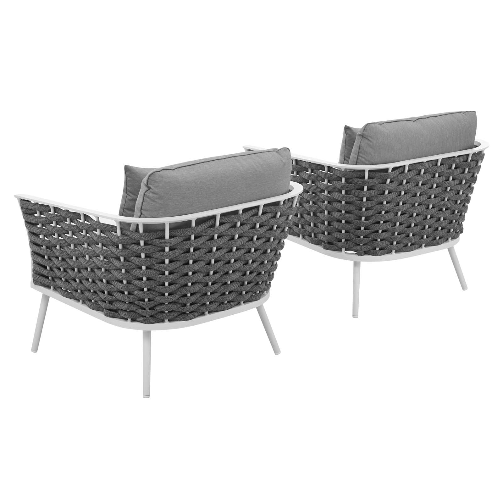 Stance Outdoor Patio Aluminum Armchair Set of 2 - Image 4