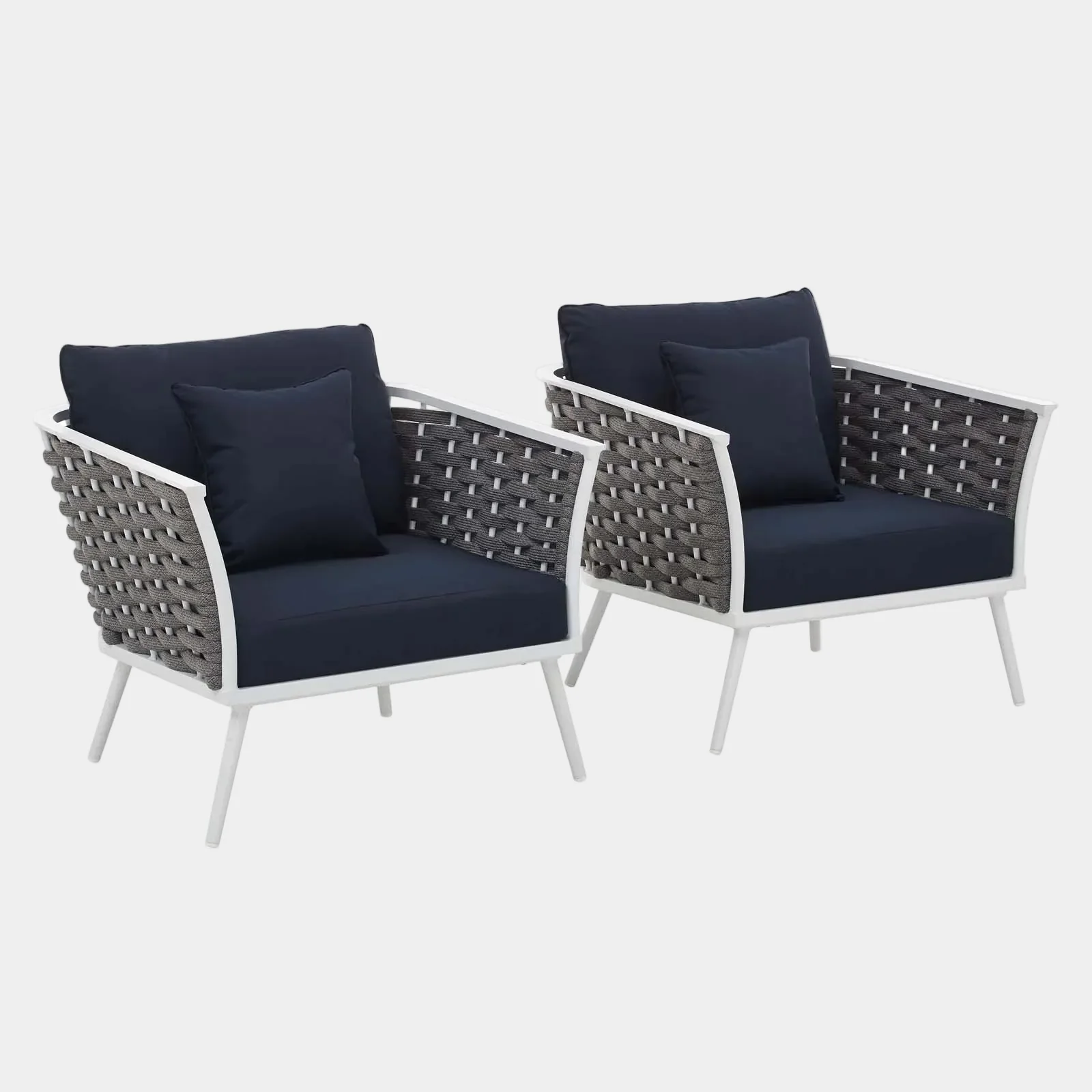 Stance Outdoor Patio Aluminum Armchair Set of 2 - Image 7