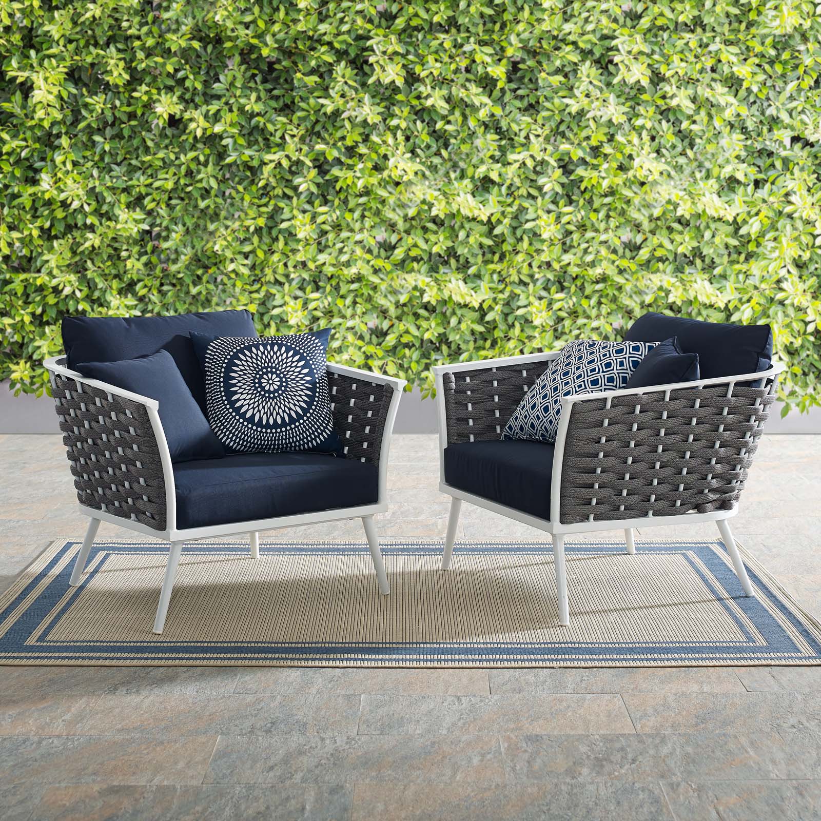 Stance Outdoor Patio Aluminum Armchair Set of 2 - Image 8