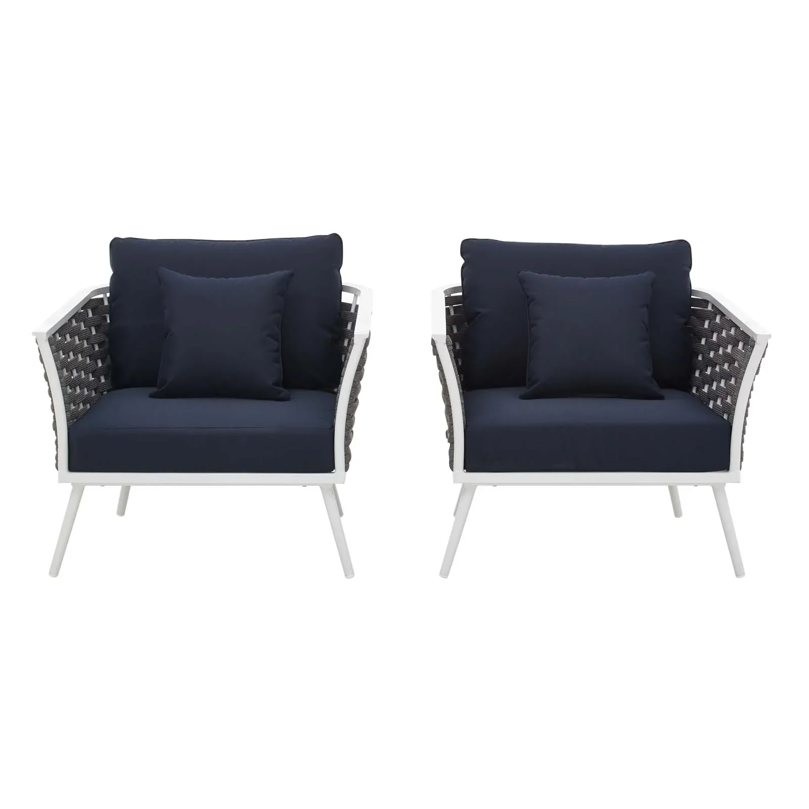 Stance Outdoor Patio Aluminum Armchair Set of 2 - Image 9