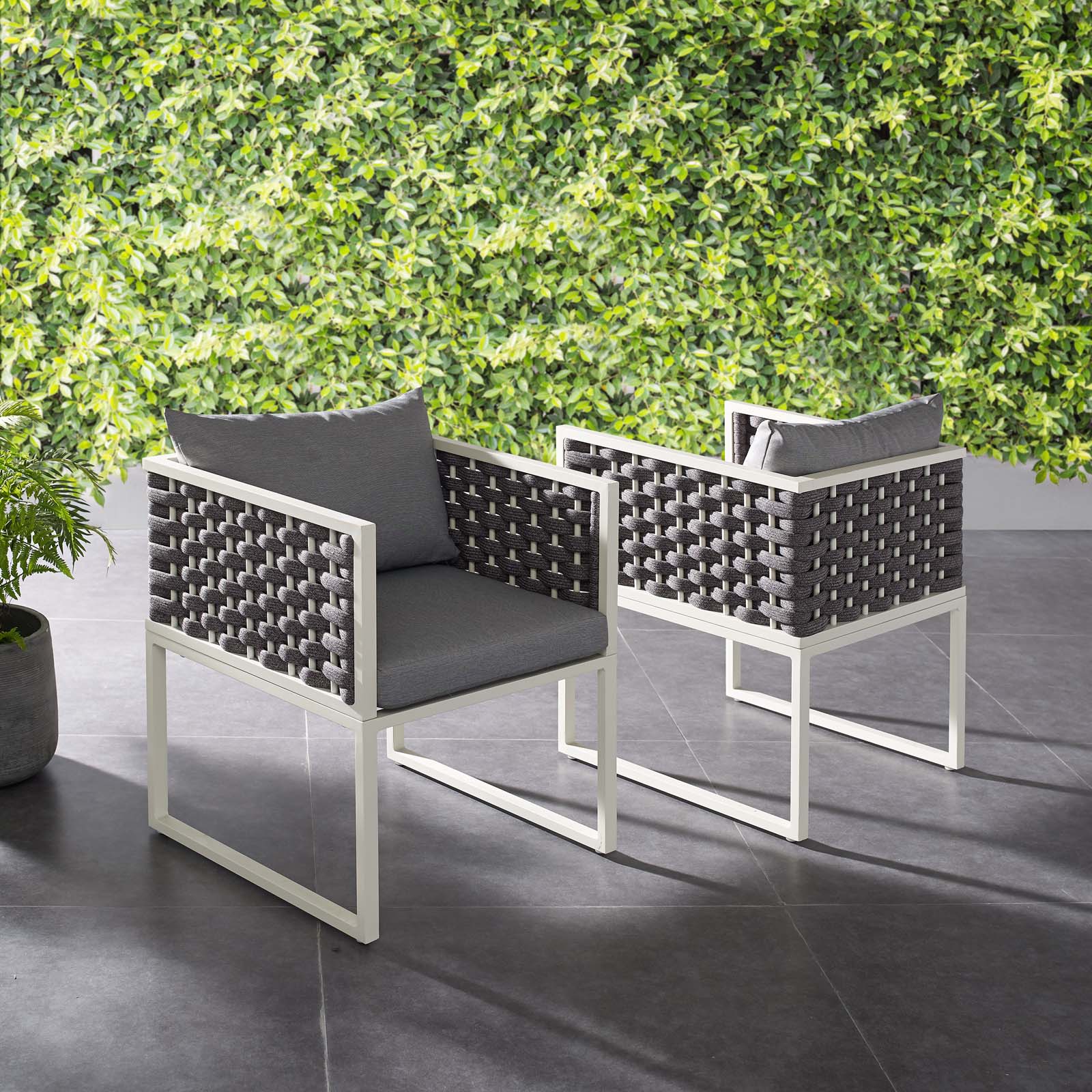 Stance Outdoor Patio Aluminum Dining Armchair Set of 2 - Image 2