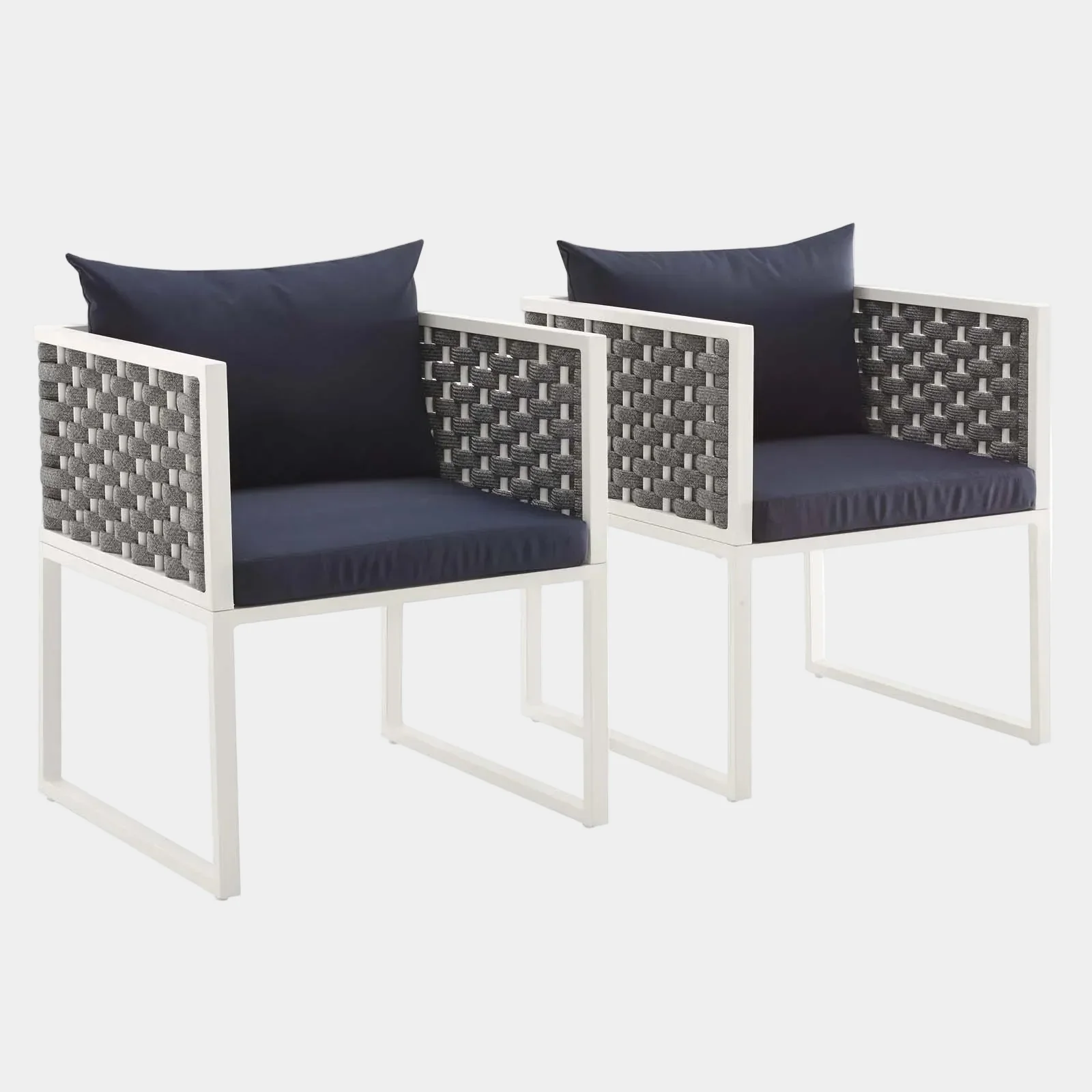 Stance Outdoor Patio Aluminum Dining Armchair Set of 2 - Image 7