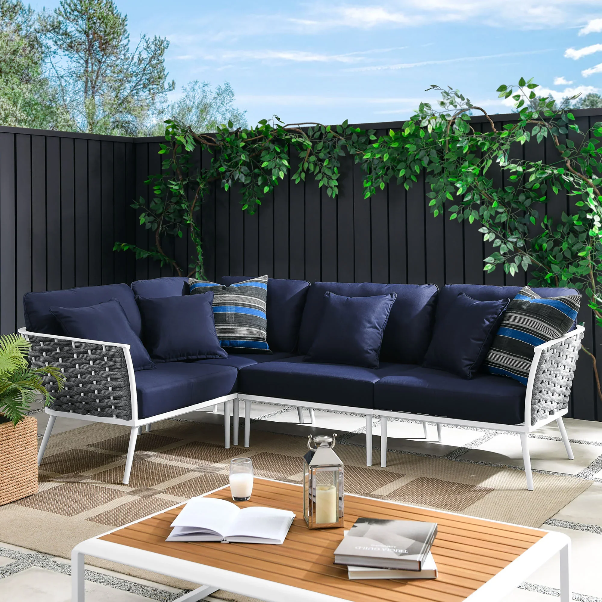 Stance Outdoor Patio Aluminum Large Sectional Sofa - Image 17